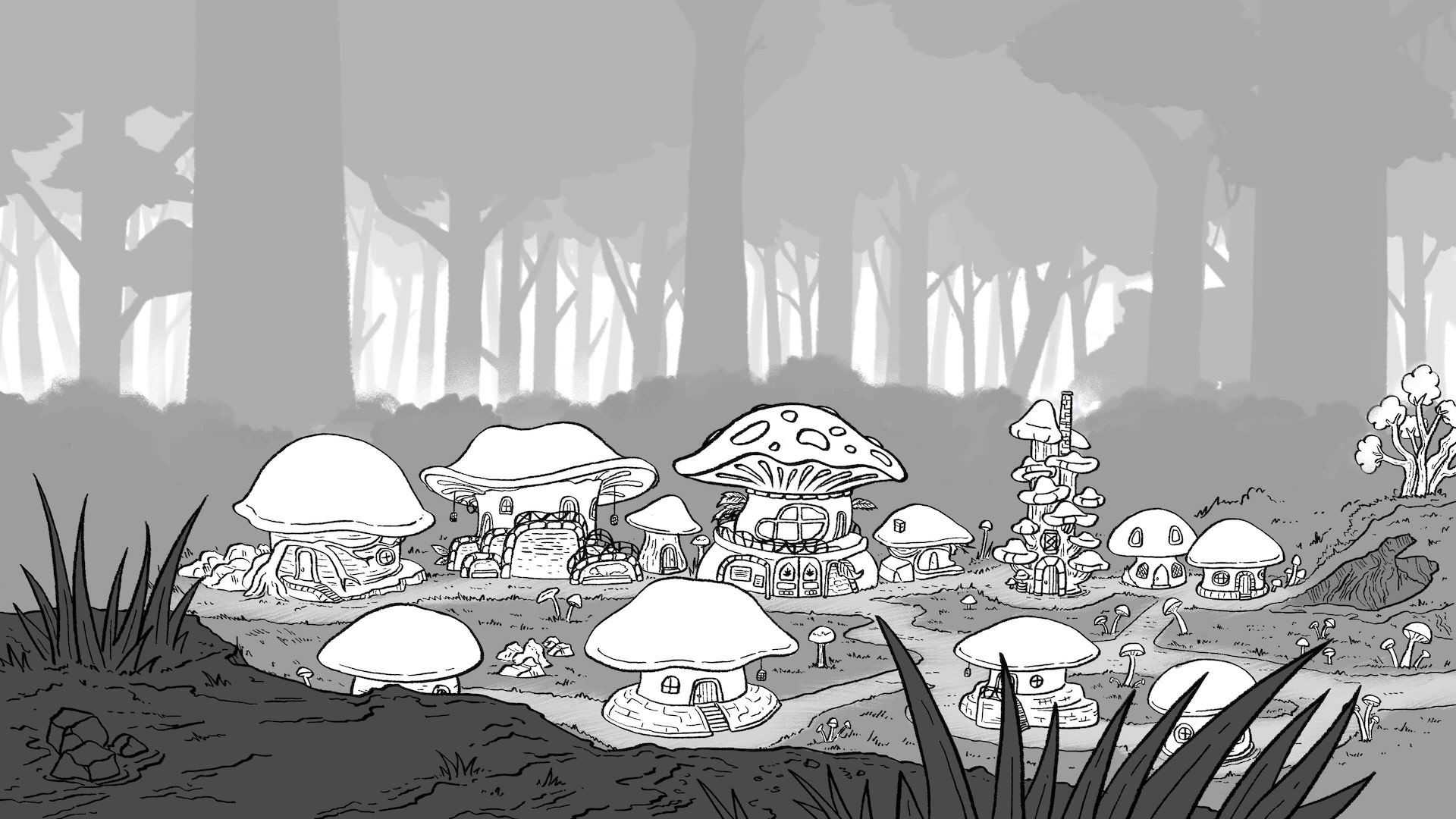 Unshaded - Mushroom Village