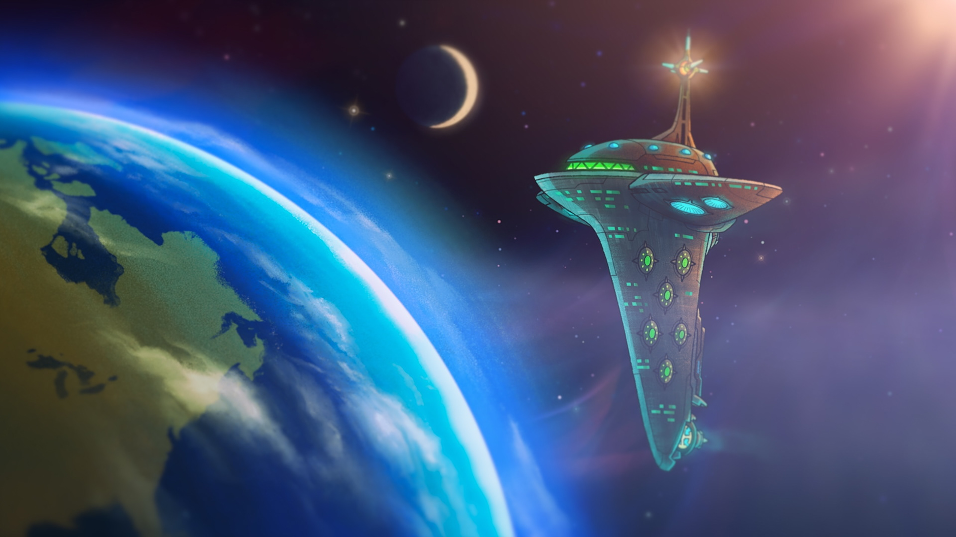 Establishing Shot - Alien Mothership Over Earth