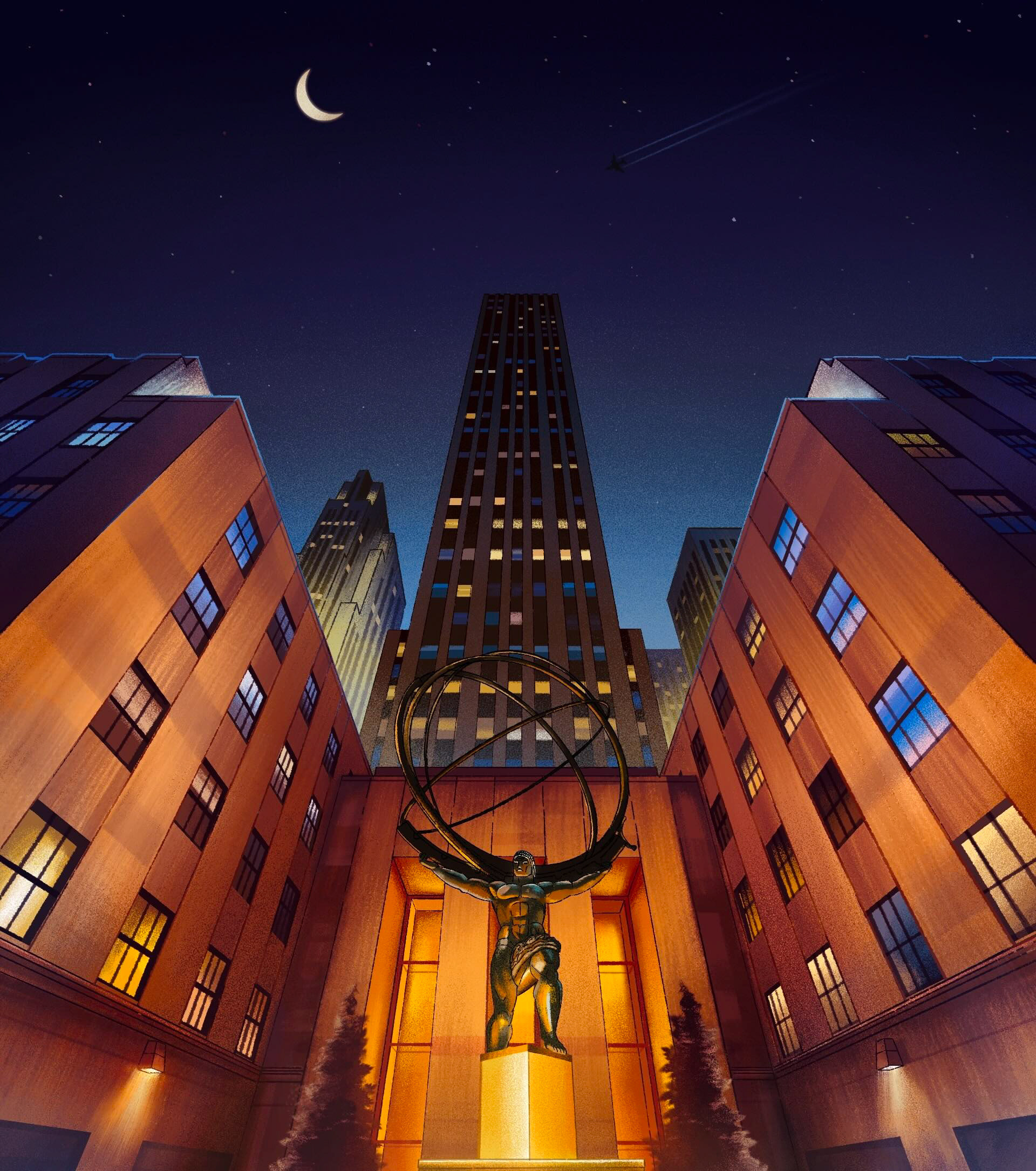 Background Painting - Rockefeller Center