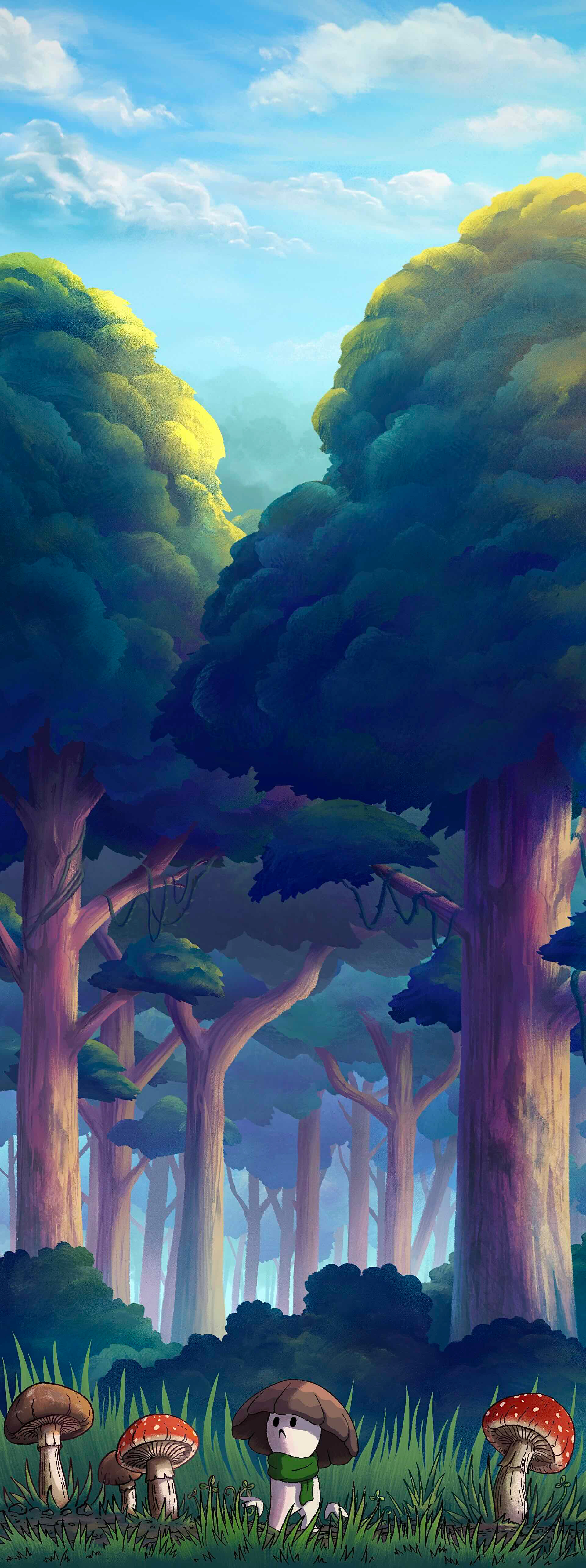 Background painting from 'Mushroom Kid's Big Grass Sword'