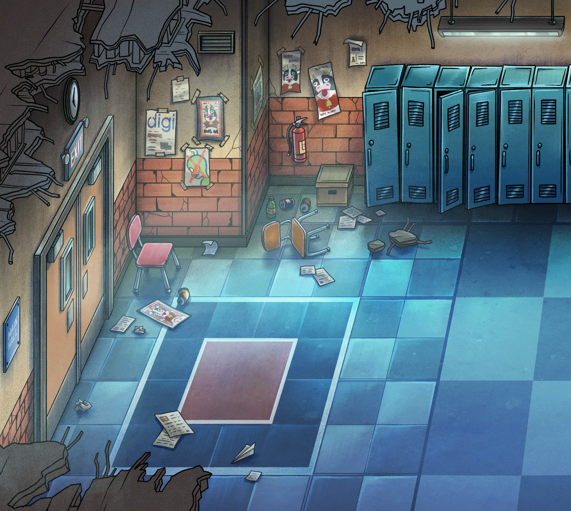Level background art from 'Aliens Want Our Mascot?!'