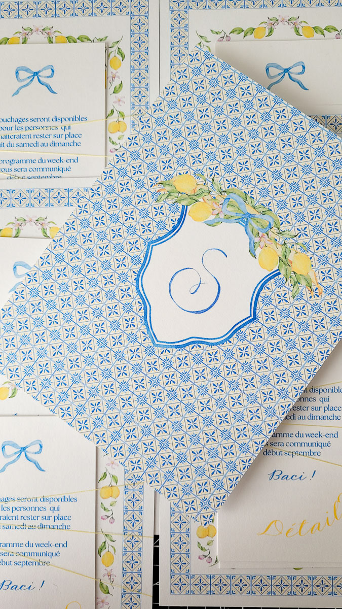 PAPETERIE SUR-MESURE / INVITATION / ILLUSTRATION / CARTONS BRUNCH, HEBERGEMENT / MENU // PHOTOS BY @INSIEMECREATIONS