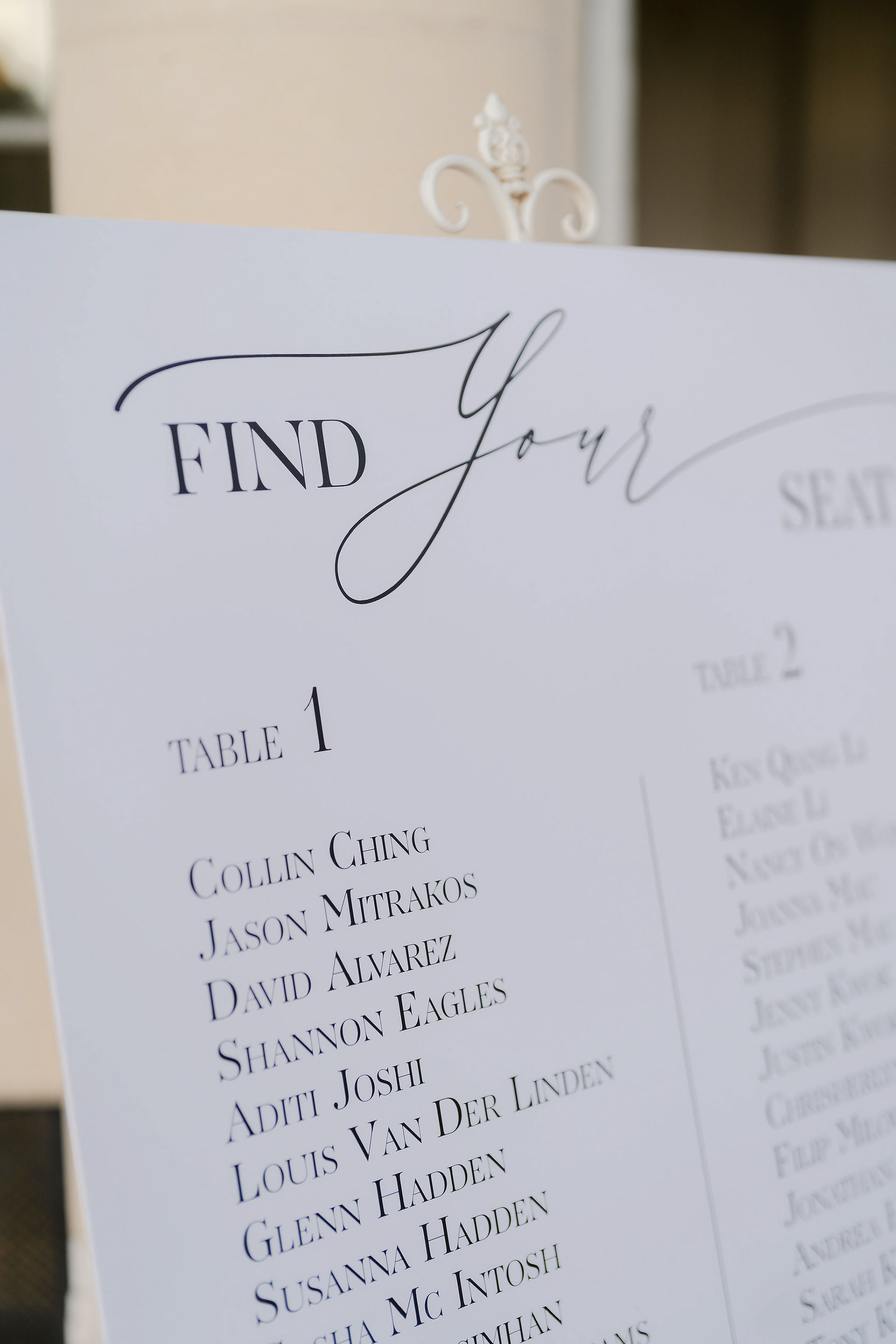 PLAN DE TABLE DESIGN & PRINT // Photo @zephyrkokphotography