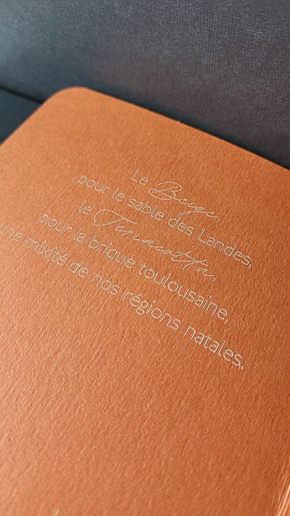 Pochette papier de creation / 3 volets / gravure au laser / invitation papier de création irisé