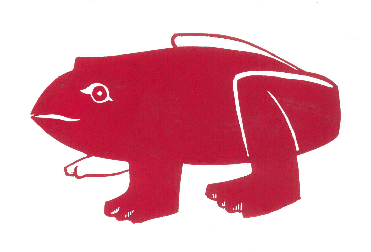 Frog in bone, from Pitt Rivers postcard collection 