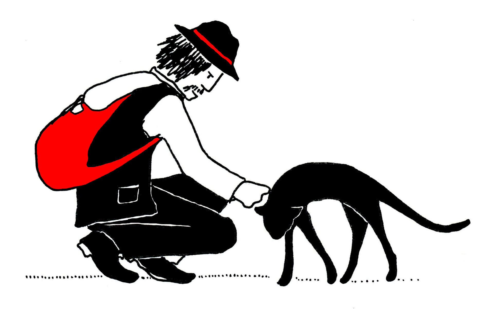 Roma man and cat