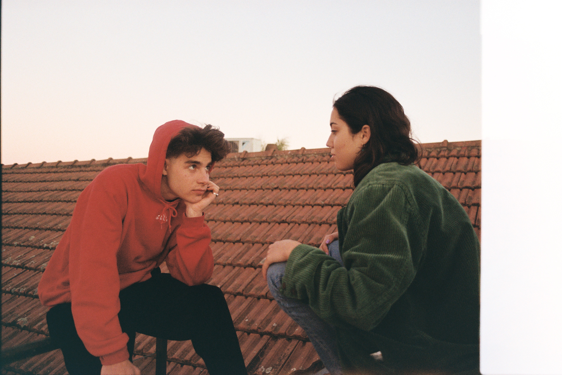 Young love en la terraza - film 35mm