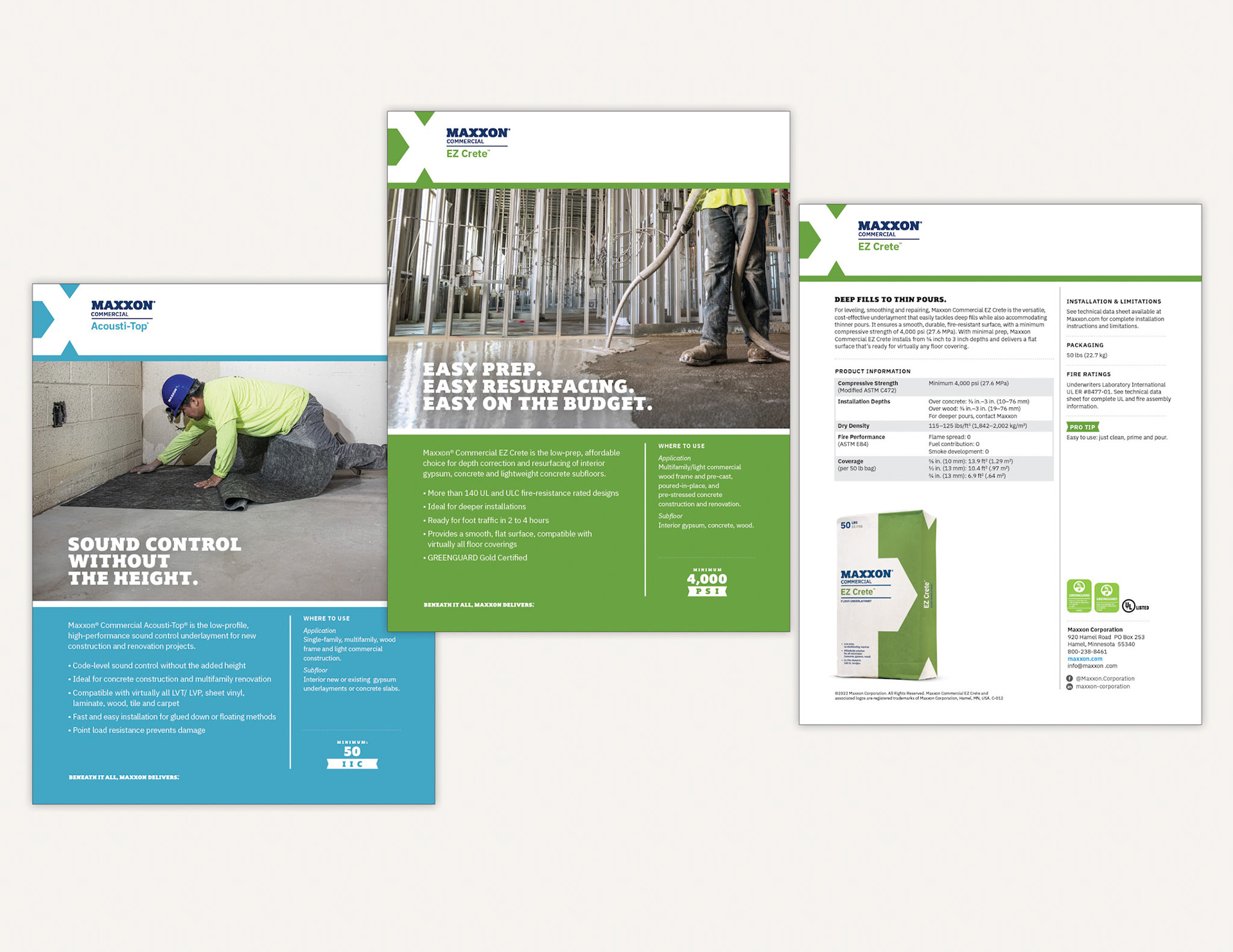 MAXXON Sell Sheets - Production