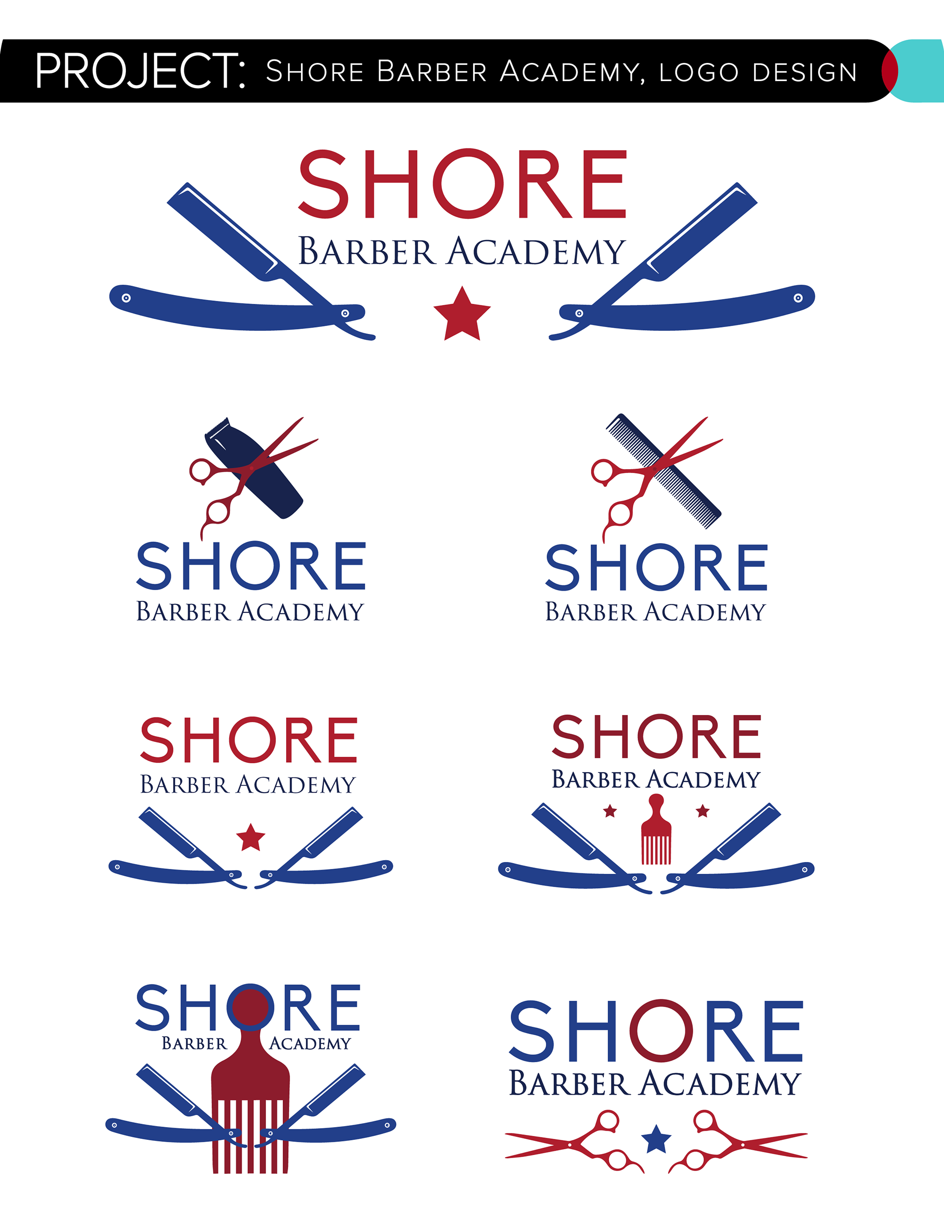 Shore Barber Academy Logo Design