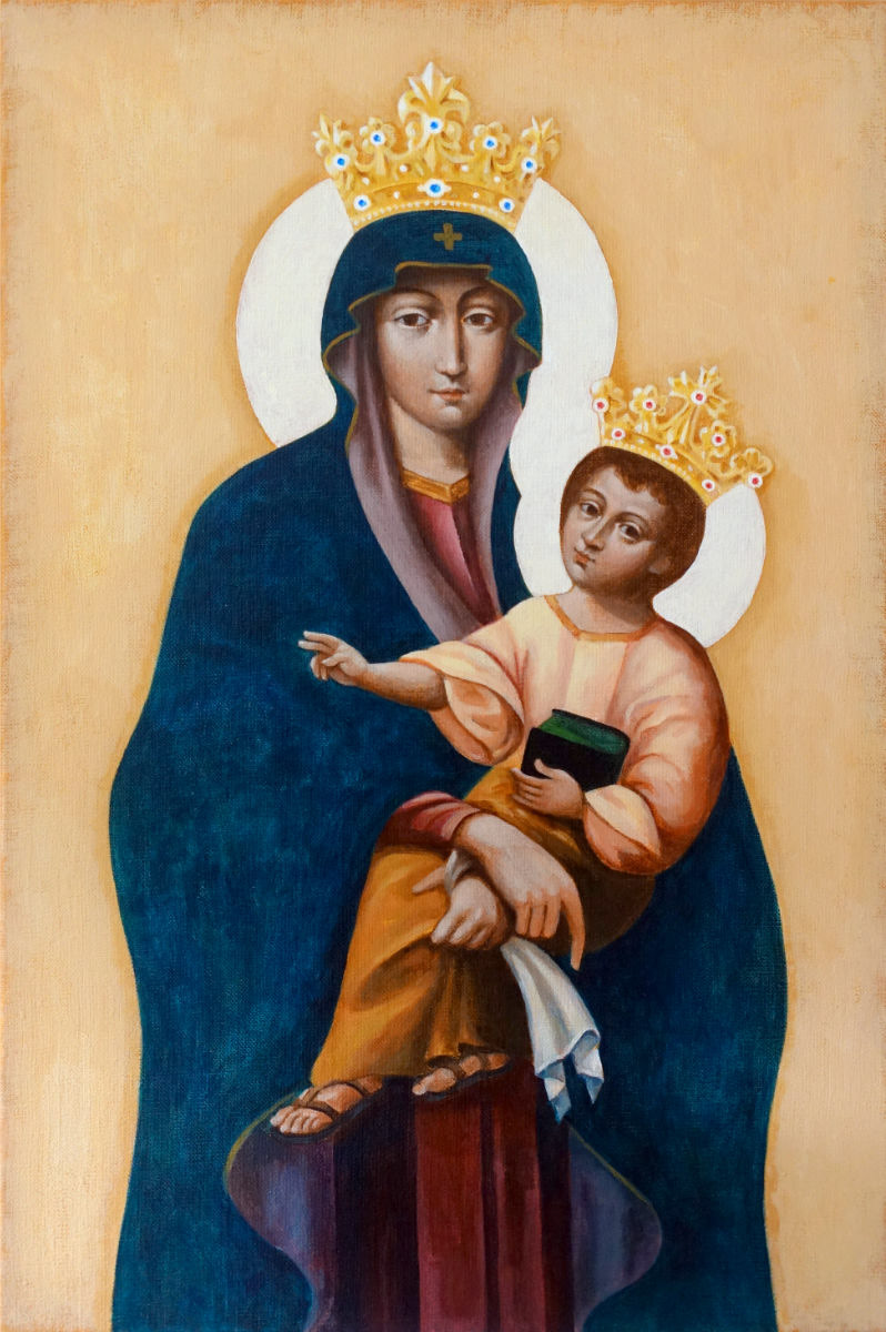 Matka Boża Śnieżna. Akryl na płótnie