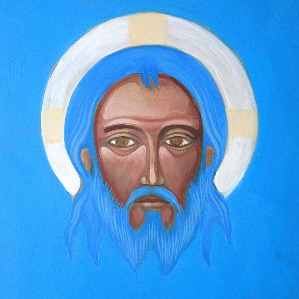 Mandylion. Akryl na płycie