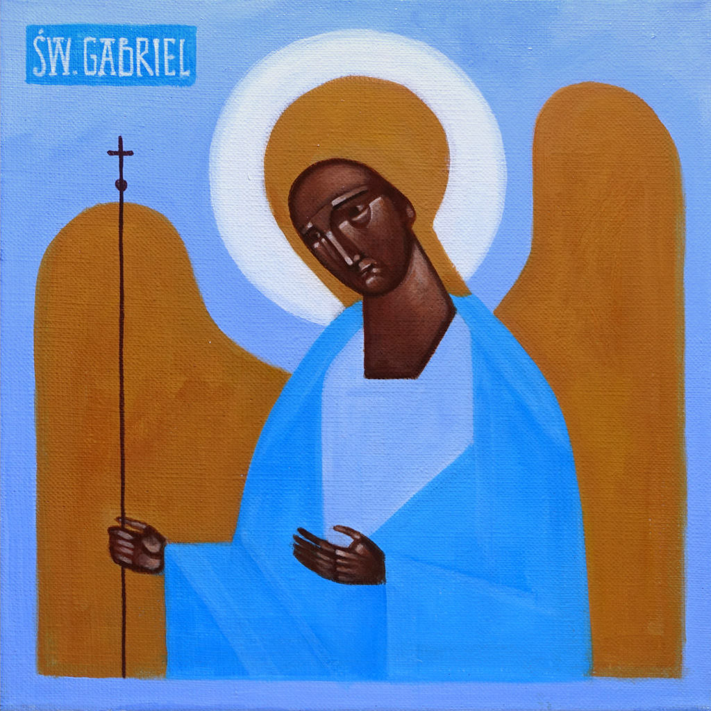 Św. Archanioł Gabriel. Akryl na płótnie