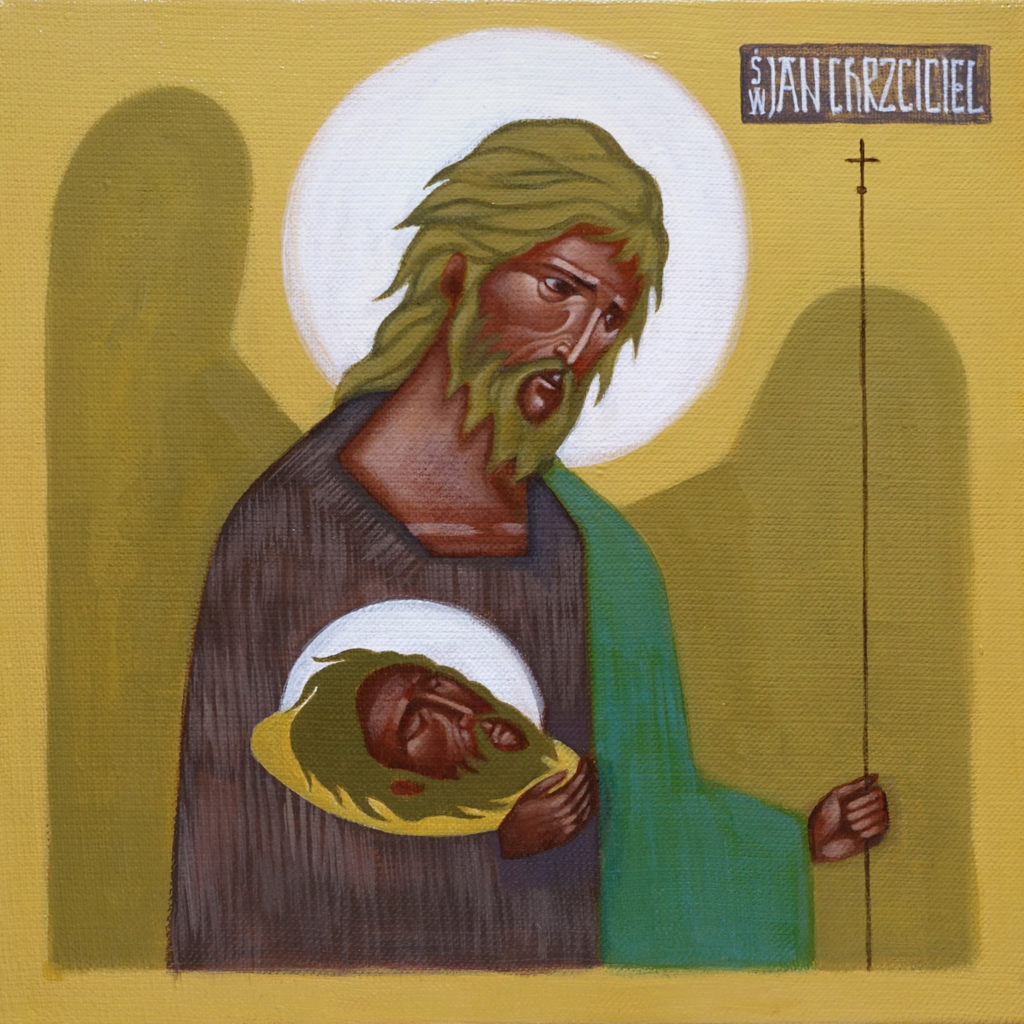 Św. Jan Chrzciciel, Anioł Pustyni. Akryl na płótnie