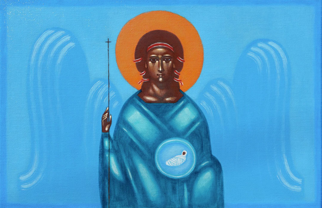 Anioł Stróż. Akryl na płótnie