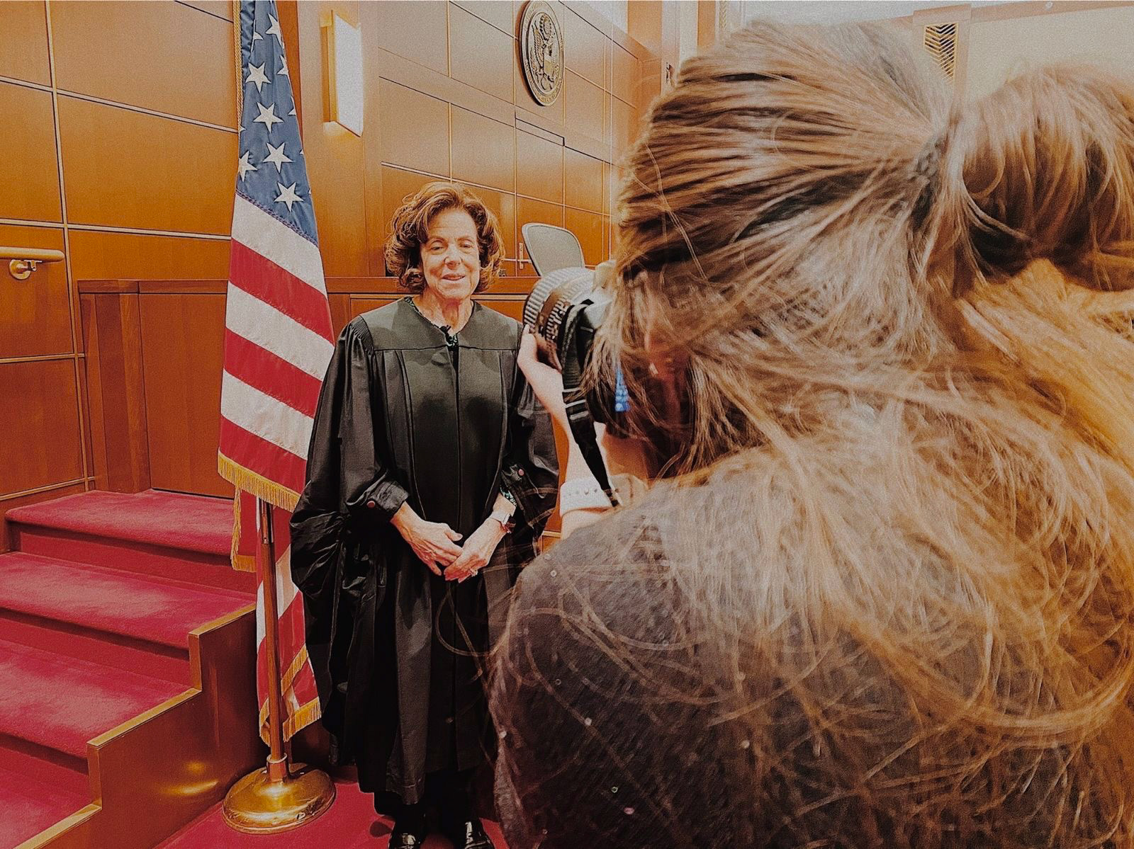 Federal Judge Susan Dlott poses in courtroom in Cinncinati, OH.