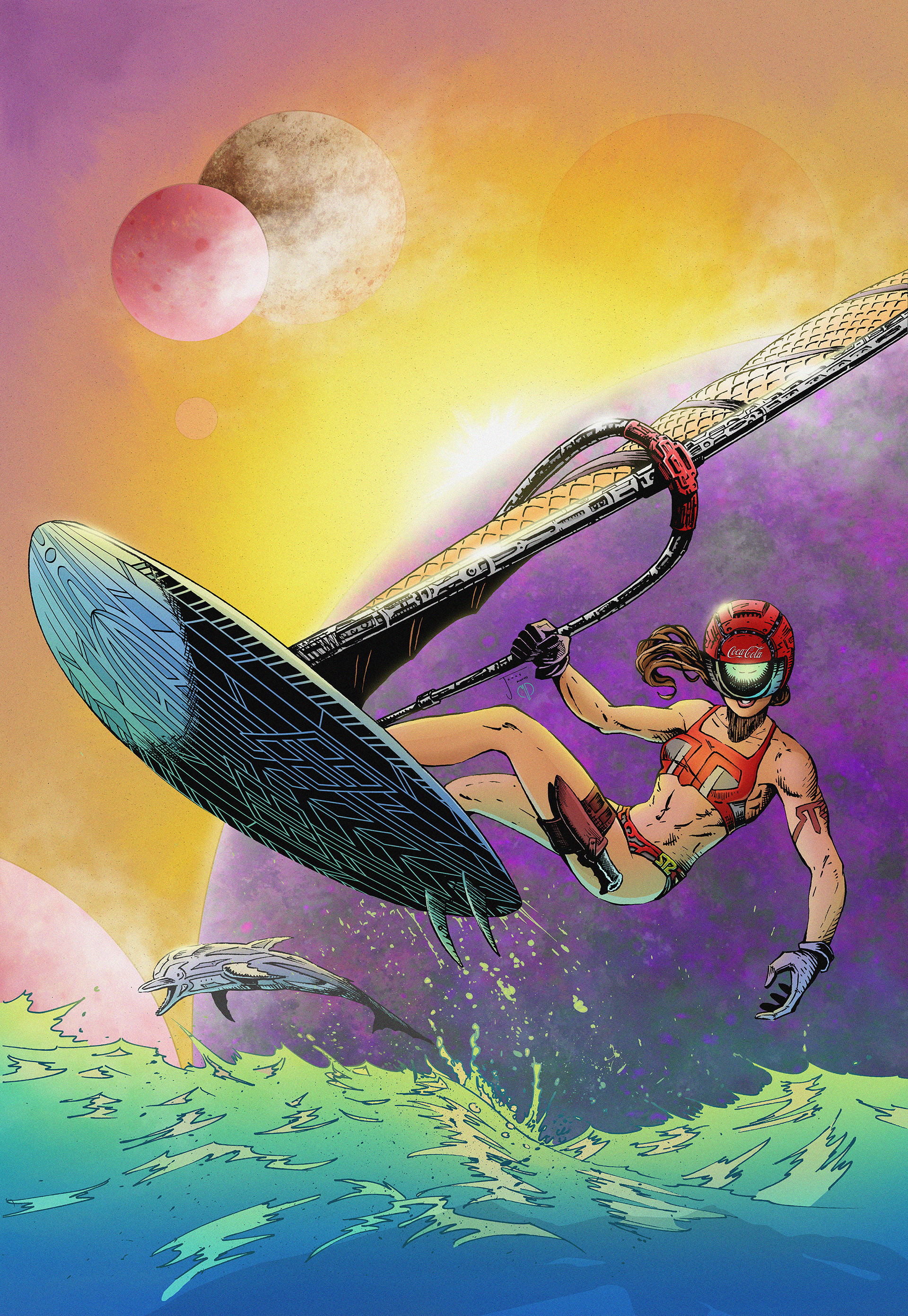 A 2017 commission for Coca-Cola Company. Used as the cover of Coca-Cola Magazine summer special, 2018. Colored by Martin Pospisil.