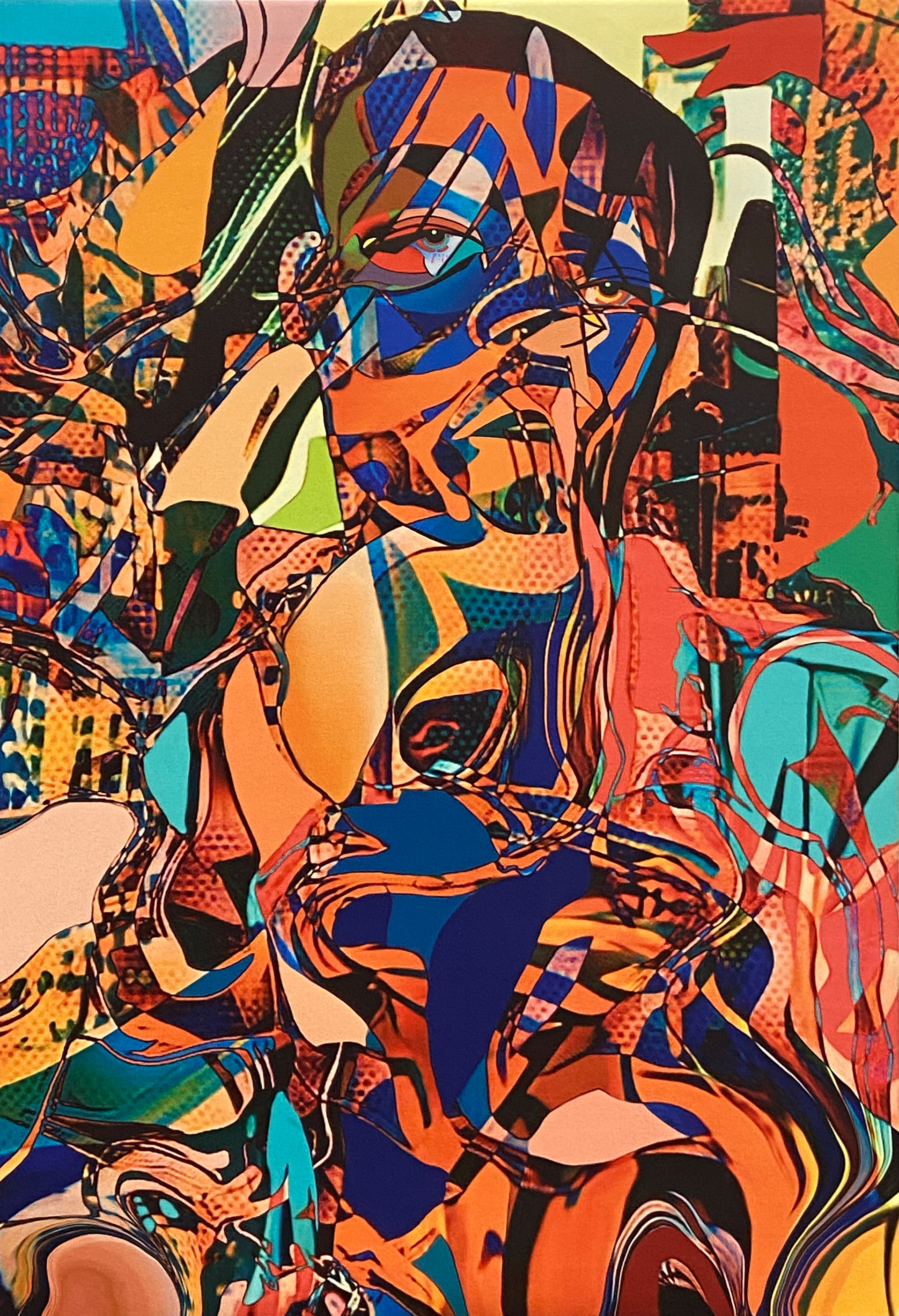 City Life, digital drawing on canvas