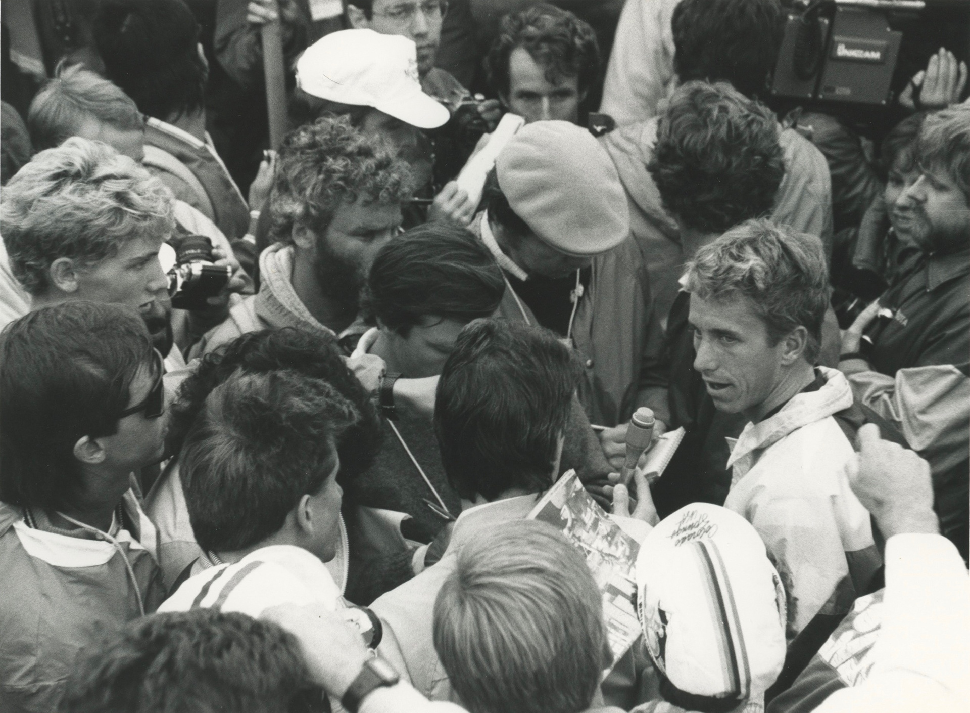 Greg Lemond Encounters The Press After The 1986 World Championship