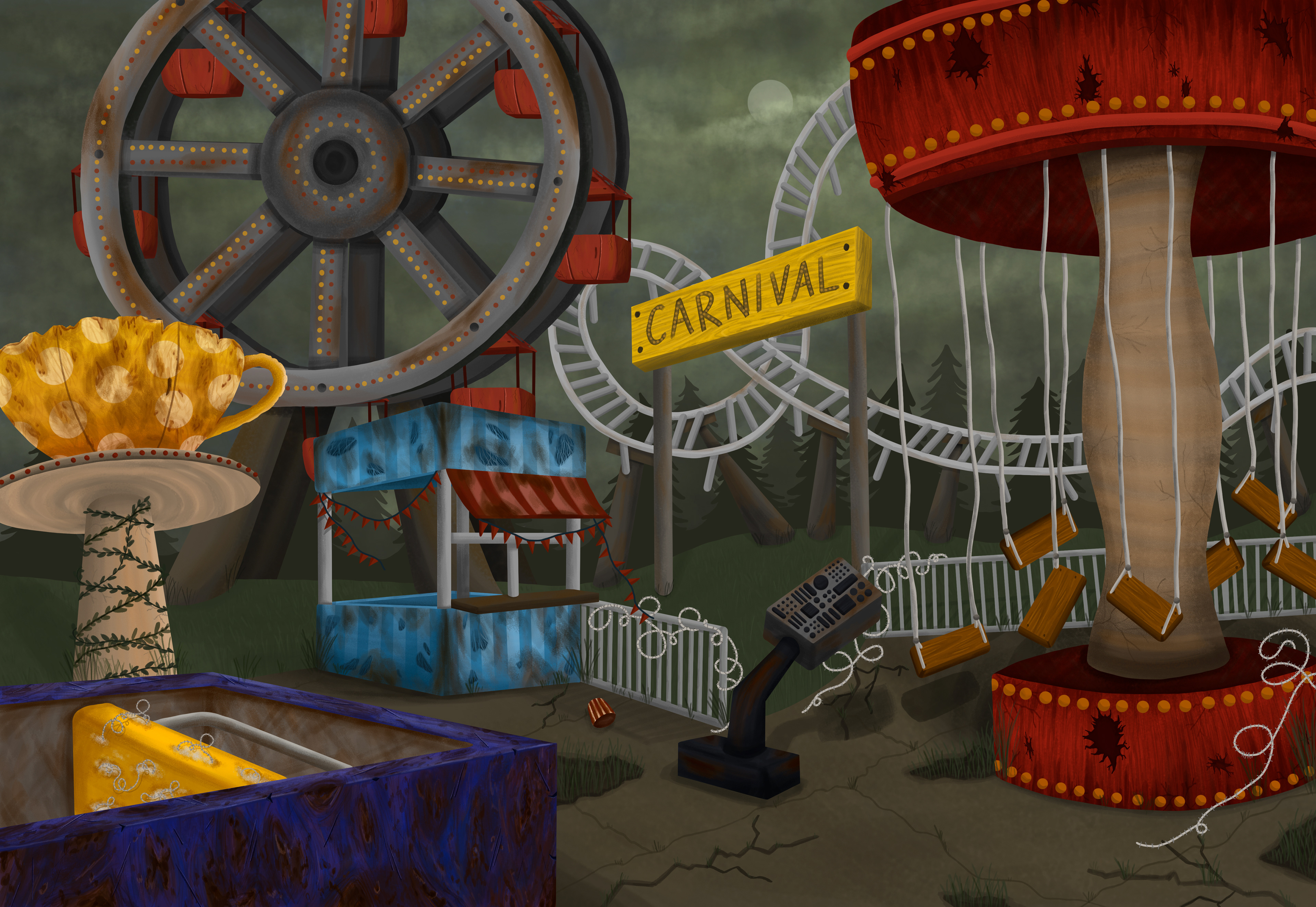 Abandoned Amusement Park Environment