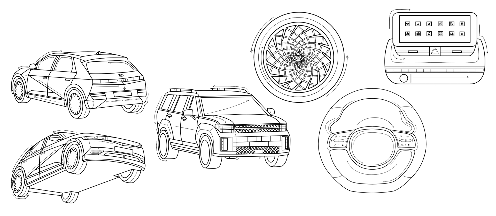 Hyundai Ionic 5 Illustrations