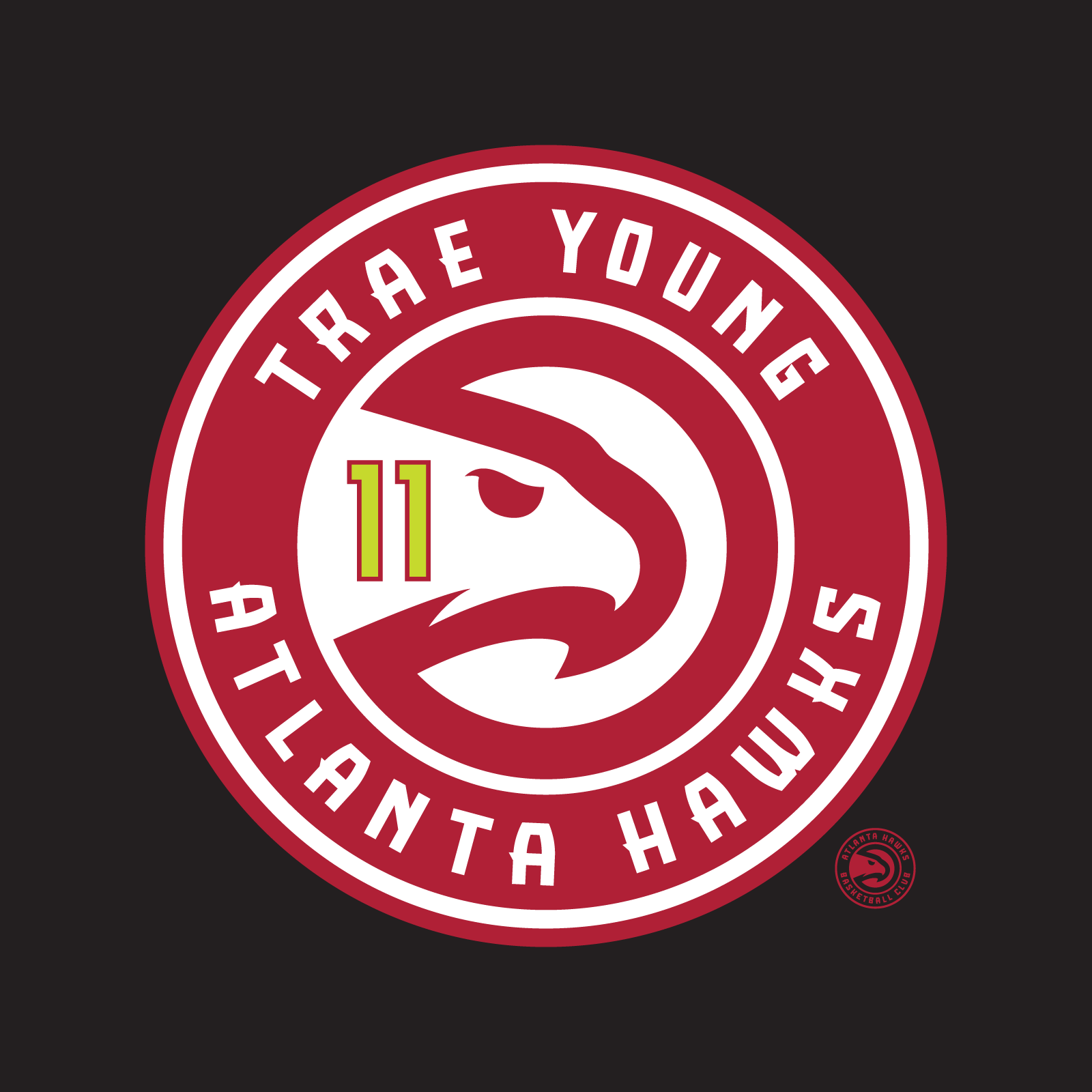 Trae Young NBA Player Logo Mashup Tee, created by request as part of a NBA Player Logo mashup series.