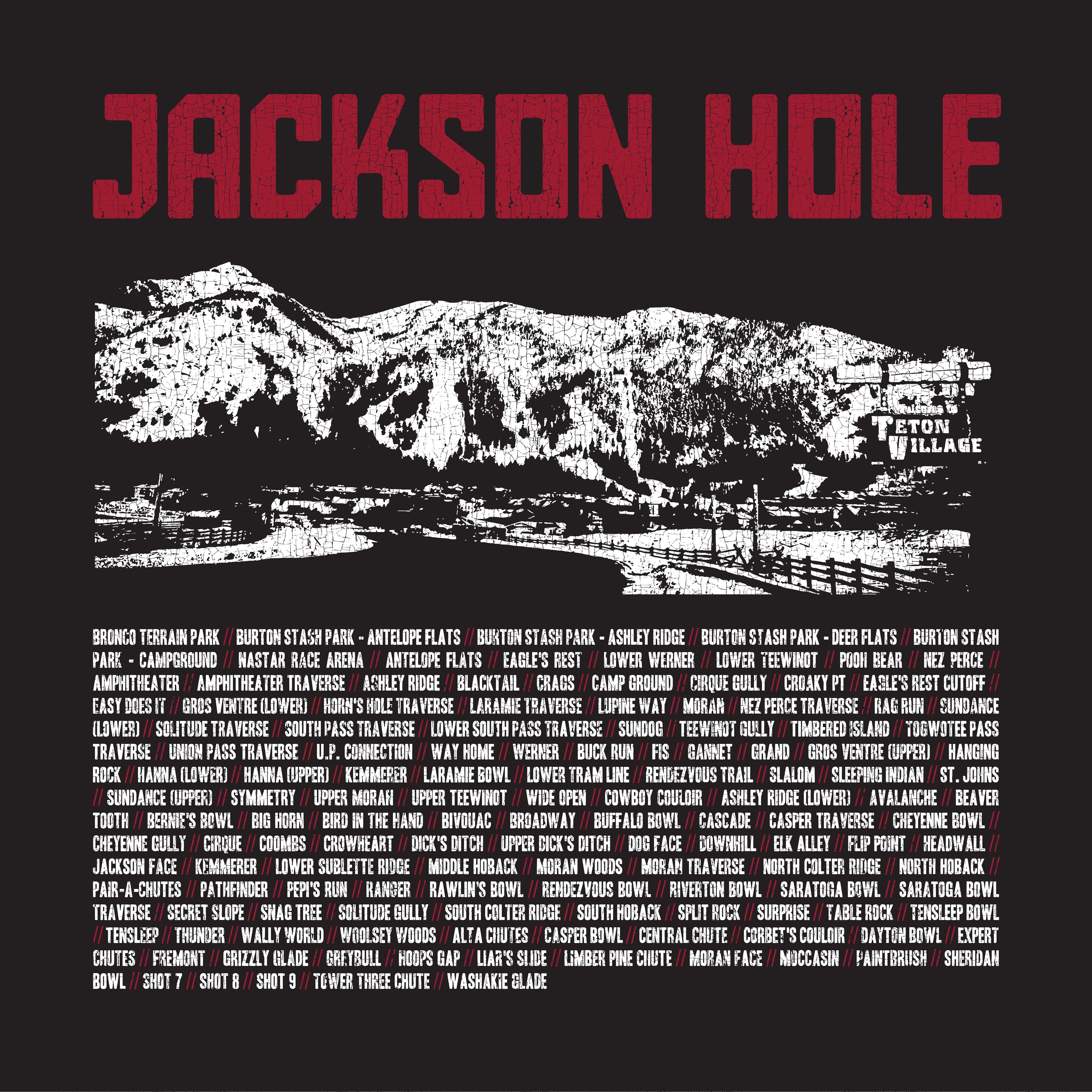 Jackson Hole Resort Tee, custom design by me - inspired by vintage rock t-shirts.