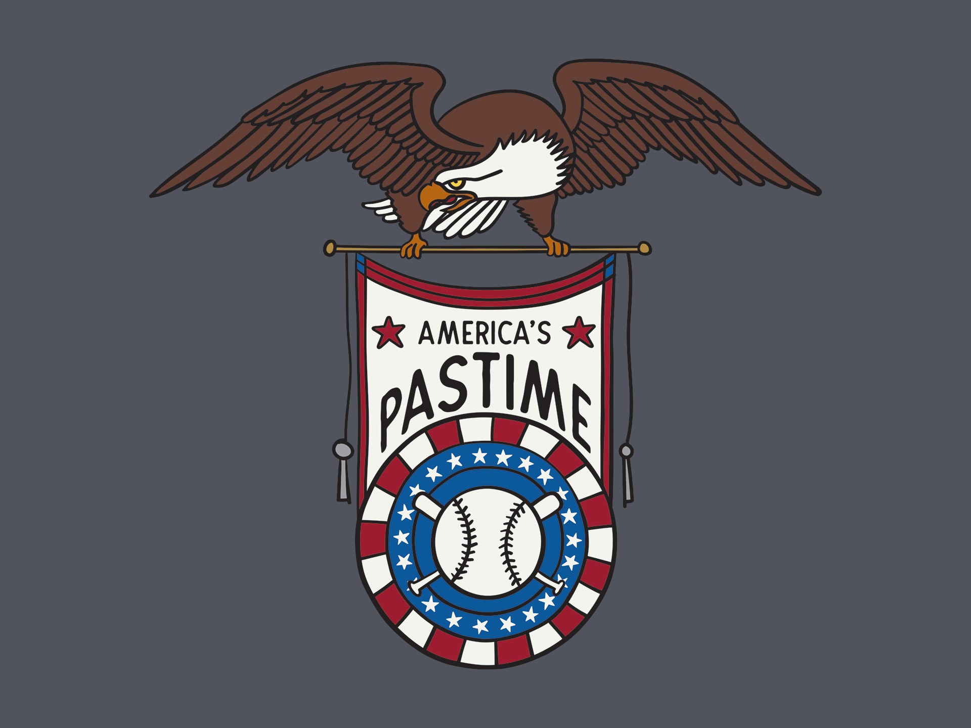 Unused Americana Baseball Graphic, custom design by me.