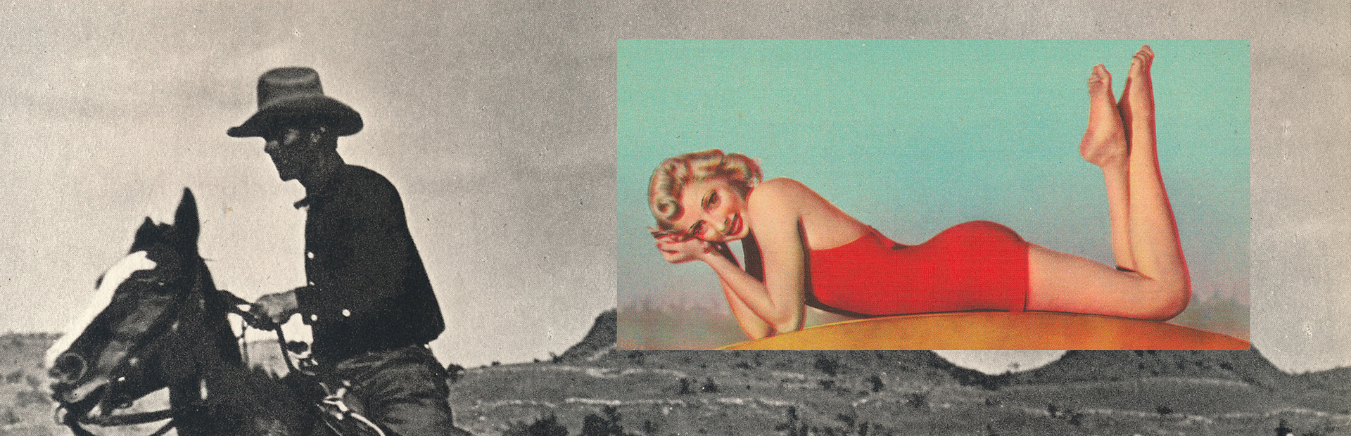 Don't Look Back in Anger. Mixed media. Archival pigment print on Arches 88. 17 x 52 cm