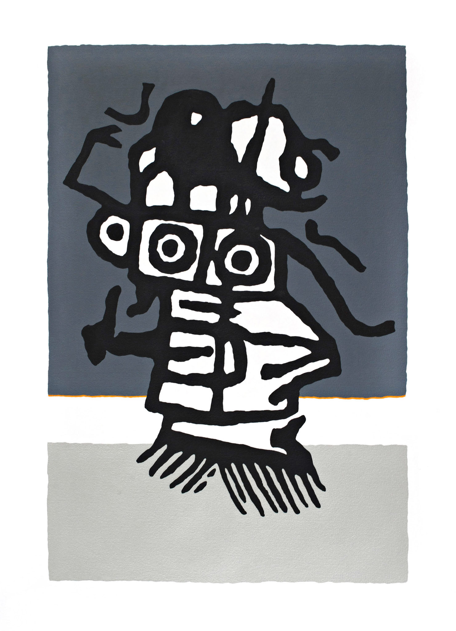 Little Warrior II. Acrylic and pigment on Arches Aquarelle rag. 100 x 75 cm