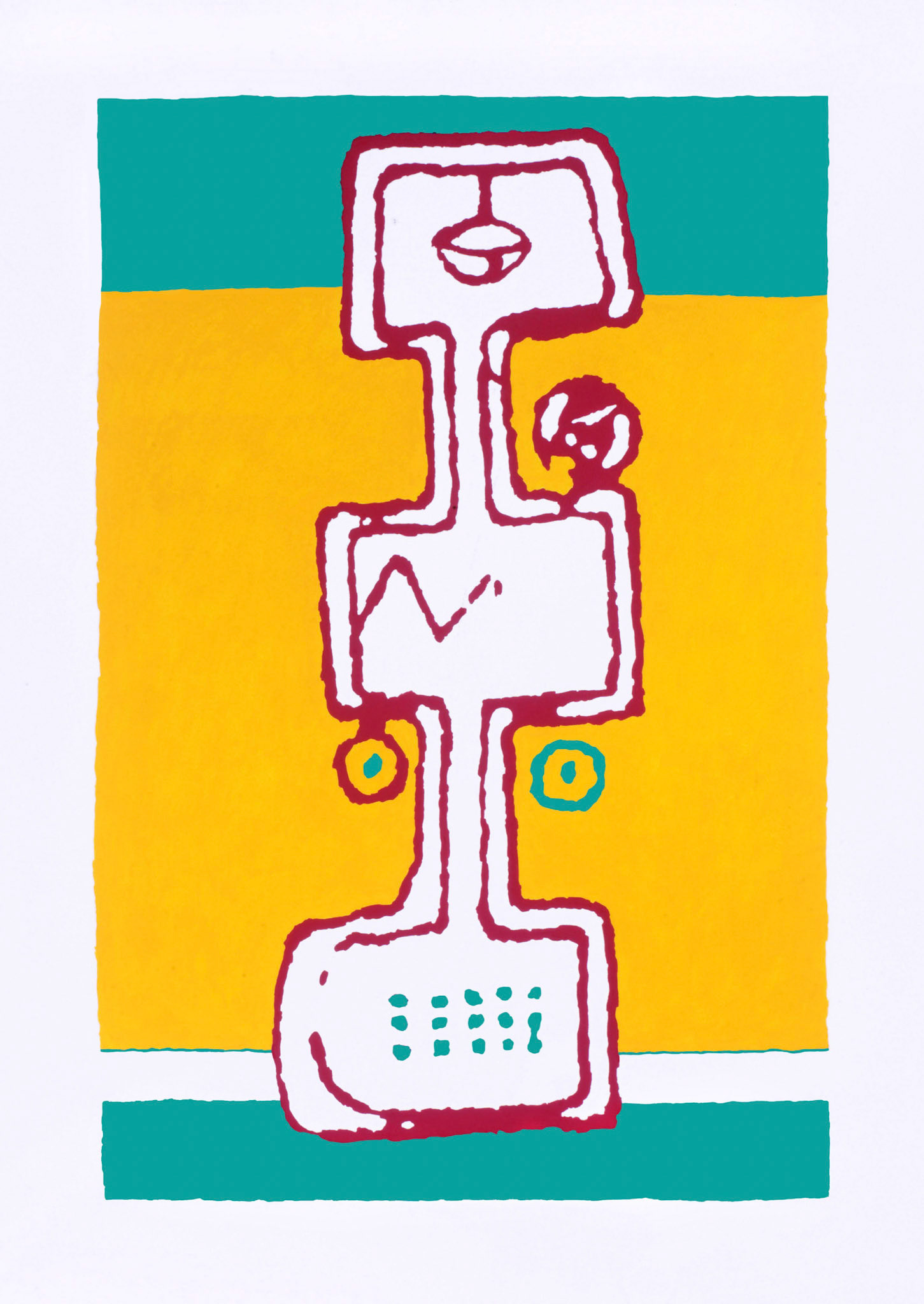 Space Girl. Acrylic and pigment on Arches Aquarelle rag. 100 x 70 cm