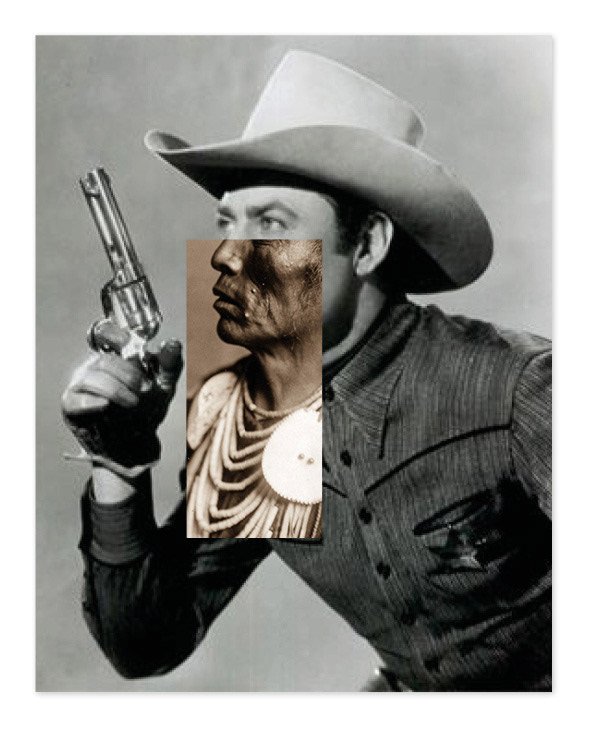Once Upon A Time in the West II. Collage. 18 x 10 cm