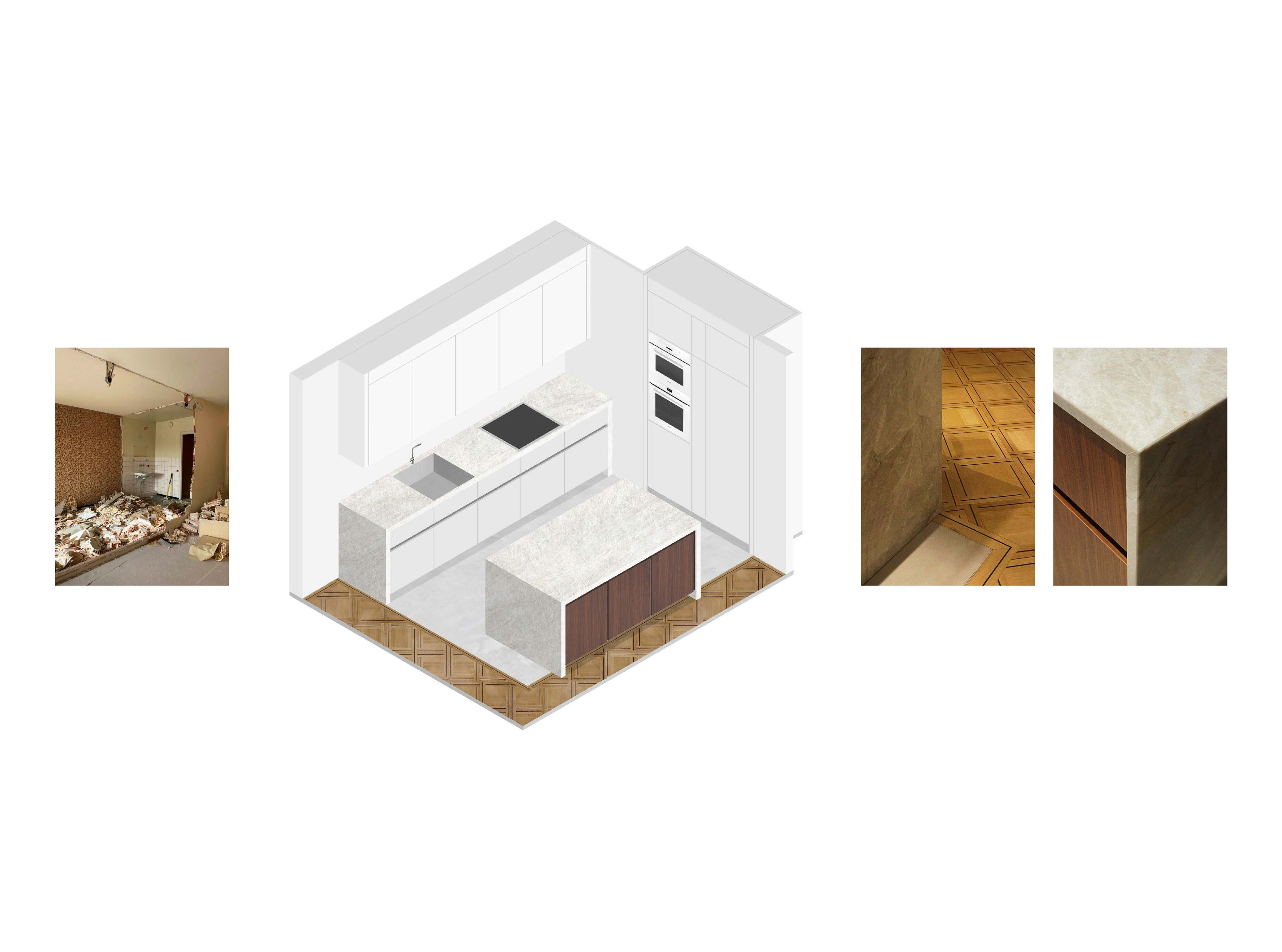 Chronology of the kitchen: from demolition and project design to completion