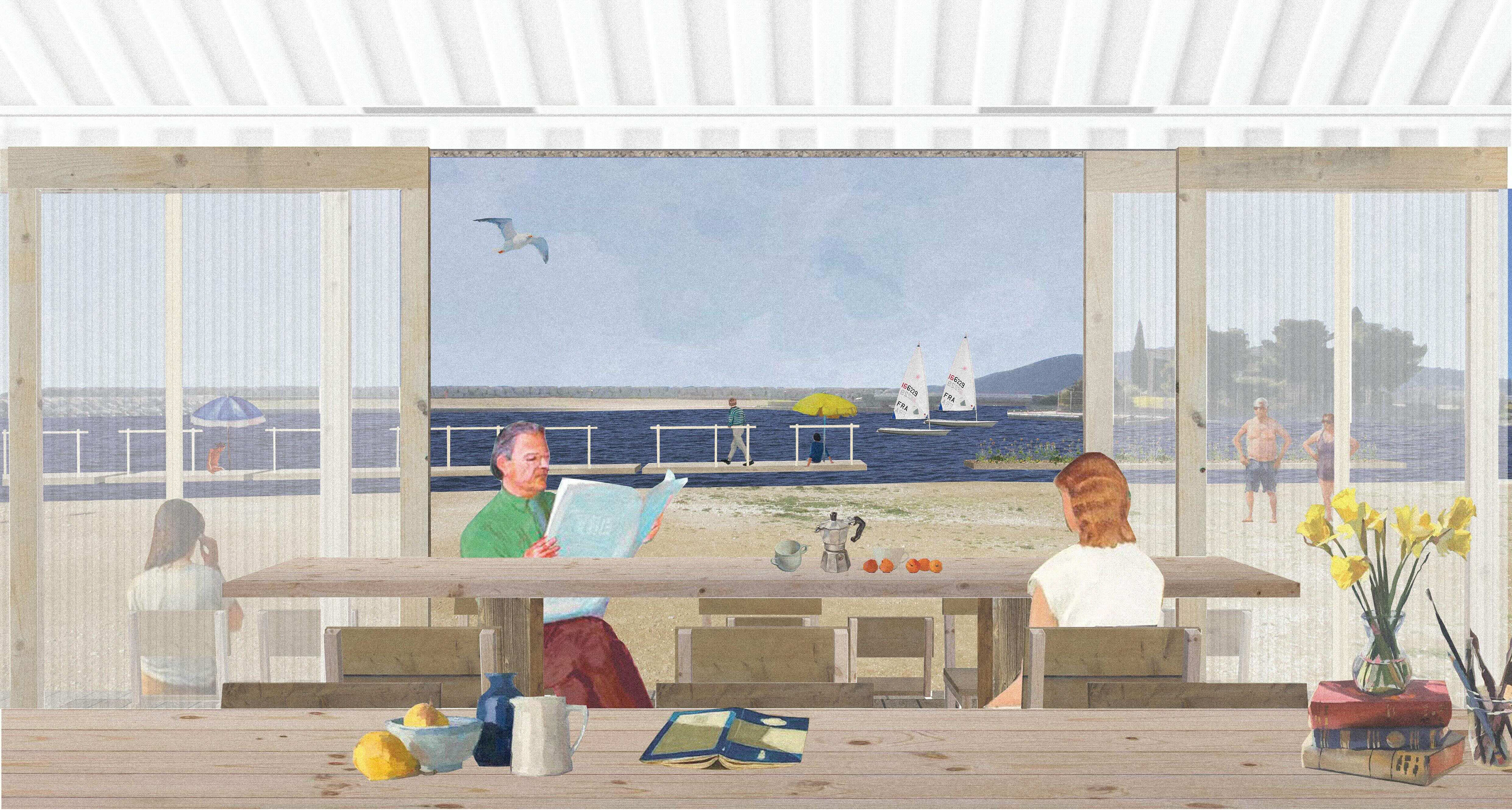 Interior view of the new Nautical Café