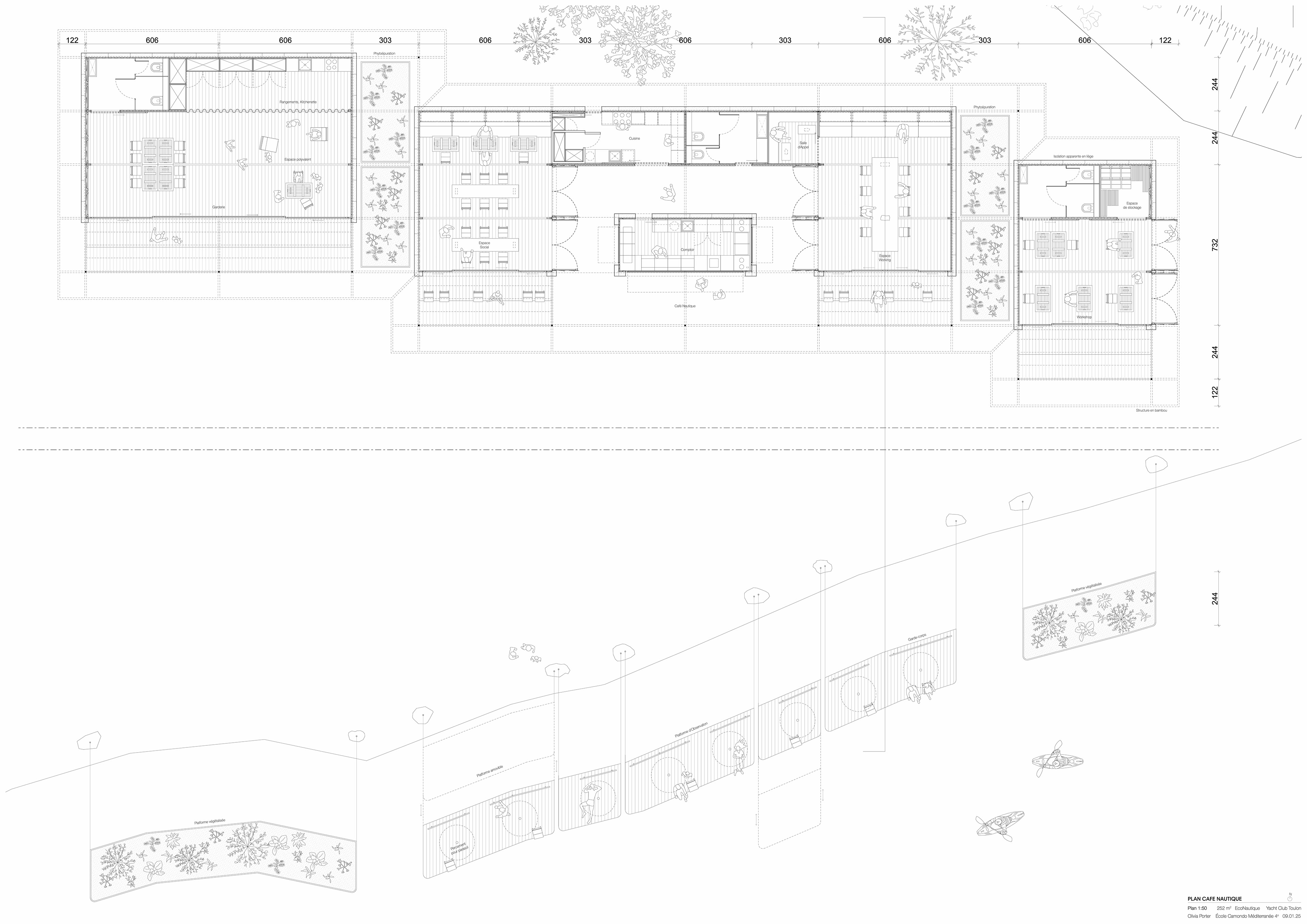 Plan of the Kids Club, the Nautical Café and the Workshop space