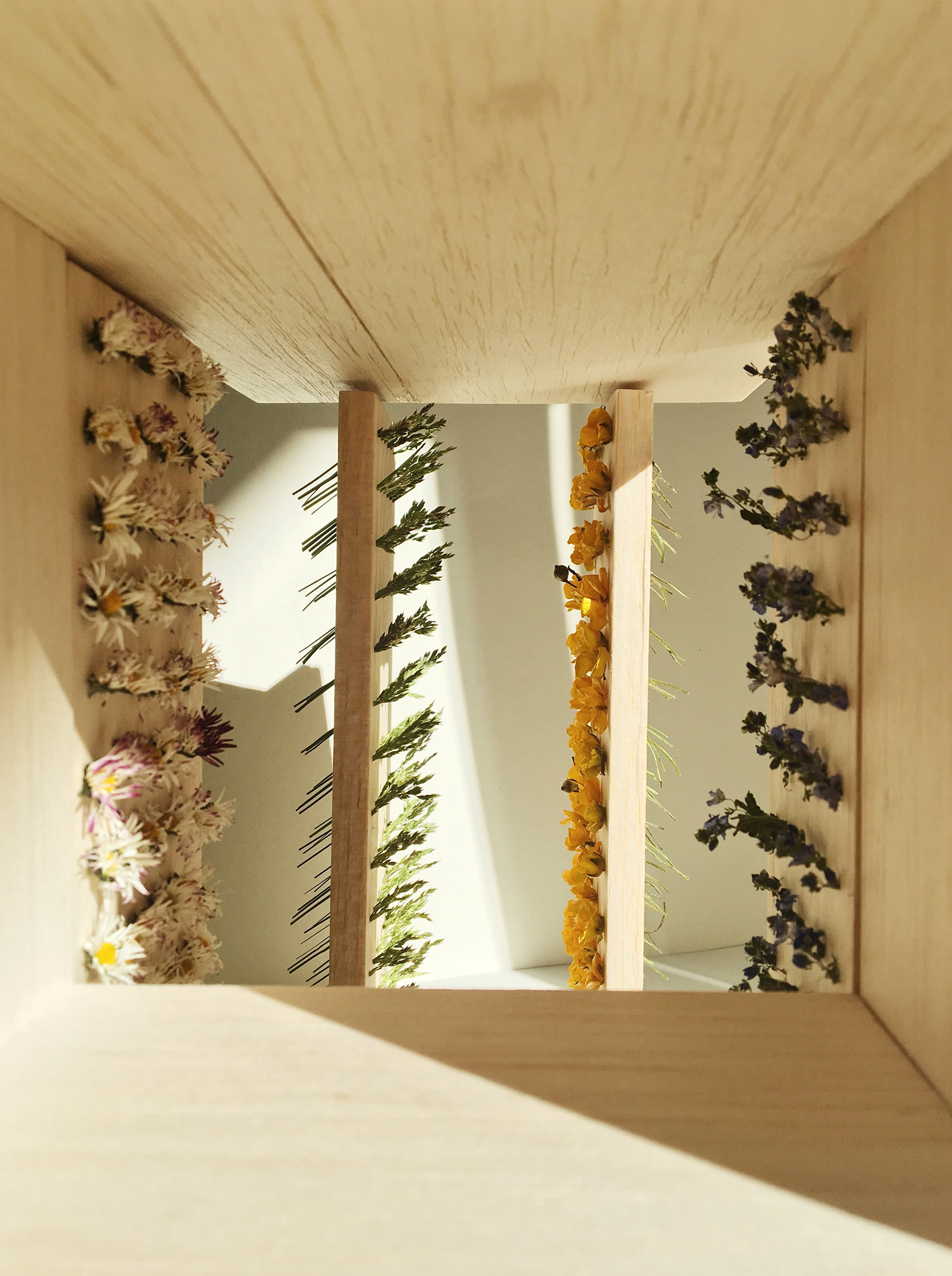 1:10 model - Inside the flower kiosk, view from the florist’s countertop