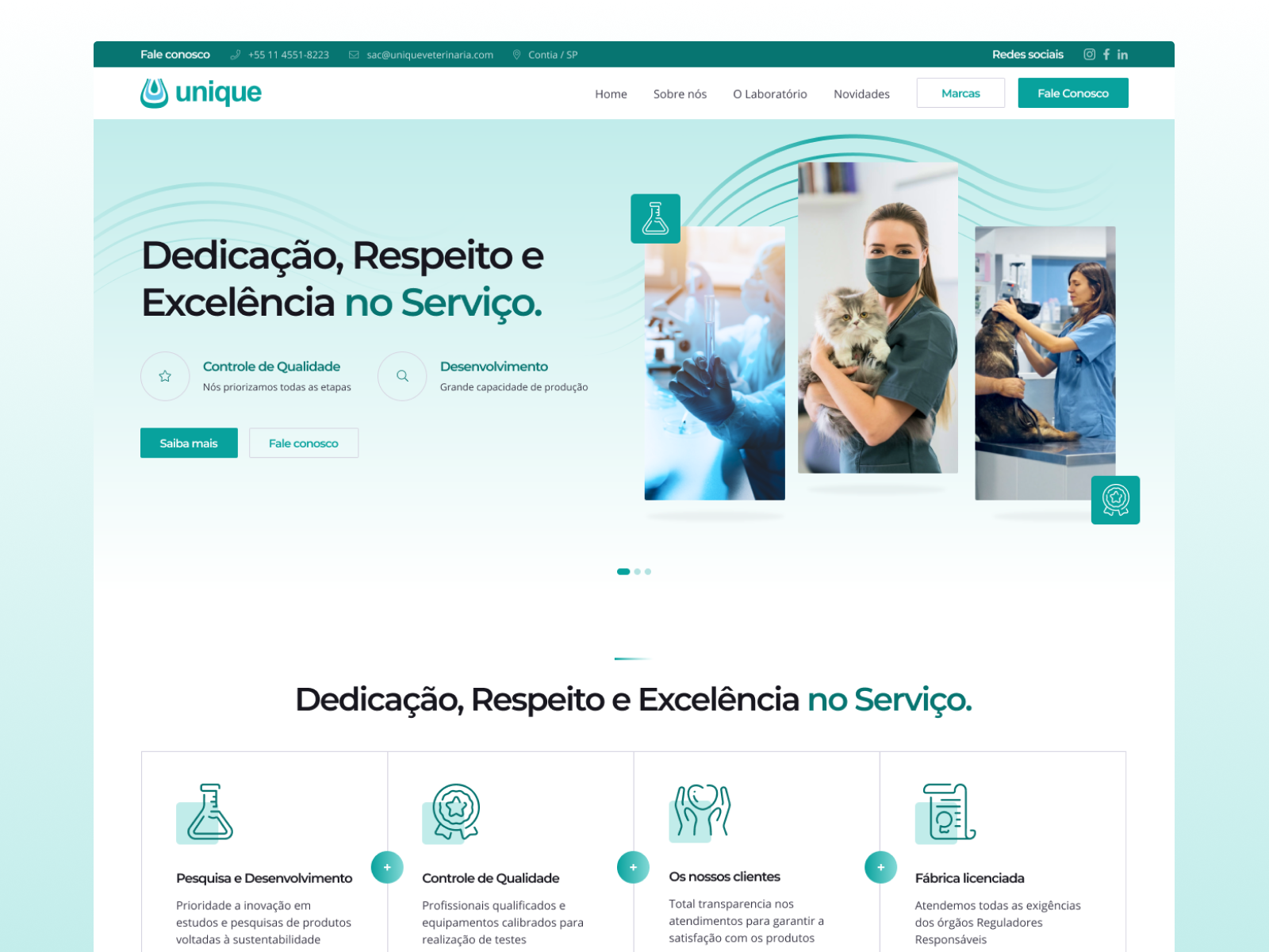 Website - Unique Veterinária.