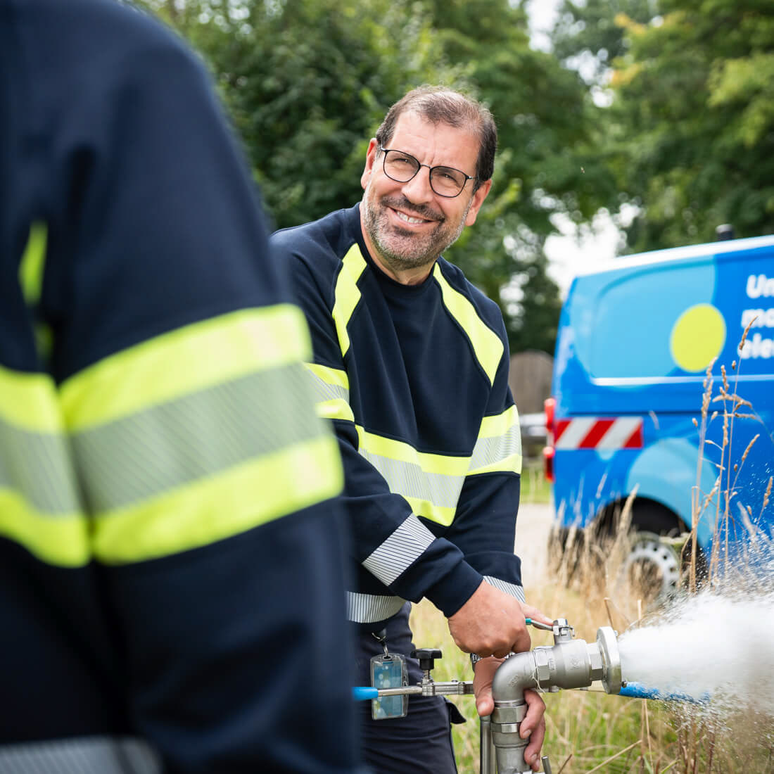 Wasserwerksmitarbeiter bei einem Fotoshooting in Cuxhaven (Metropolregion Hamburg)