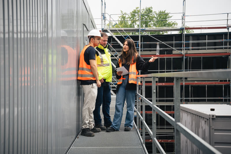 Fotografie auf Baustelle. Vorab war Genehmigung einzuholen.