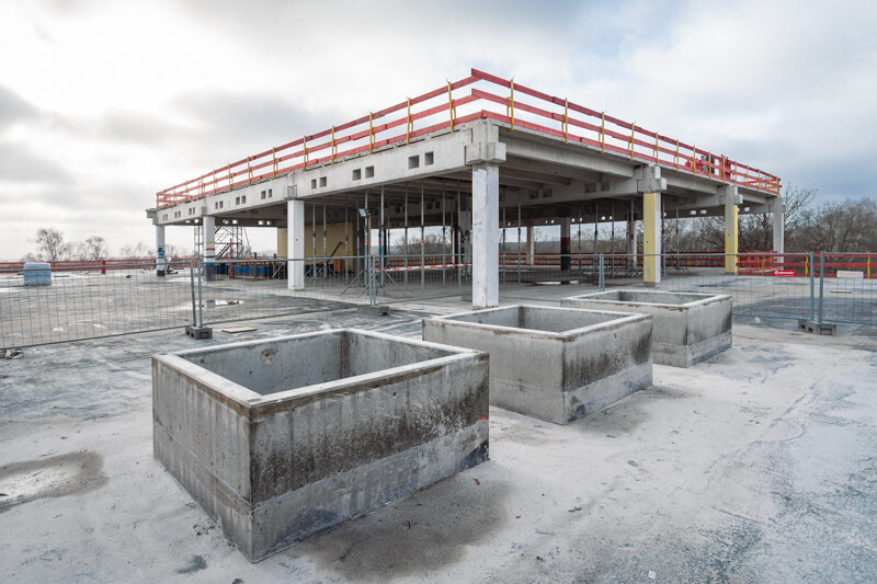 Rohbauzustand der entkernten OBS Marklohe, fotografiert für den Kreis Nienburg / Weser von Architekturfotograf Philipp Eigner