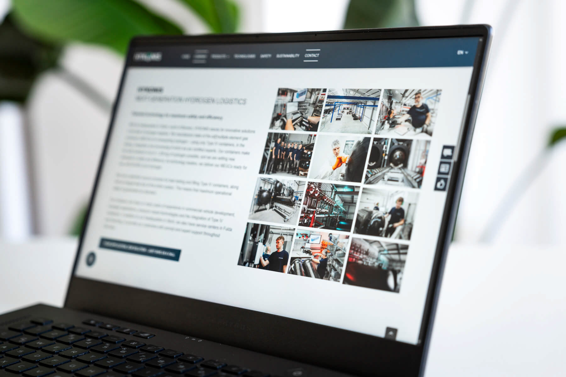 Bildschirmfoto einer Unterseite der frischen Kundenwebseite, auf der die Fotos des hier beschriebenen Shootings genutzt werden. Webdesign stammt nicht von Philipp Eigner Media Production.