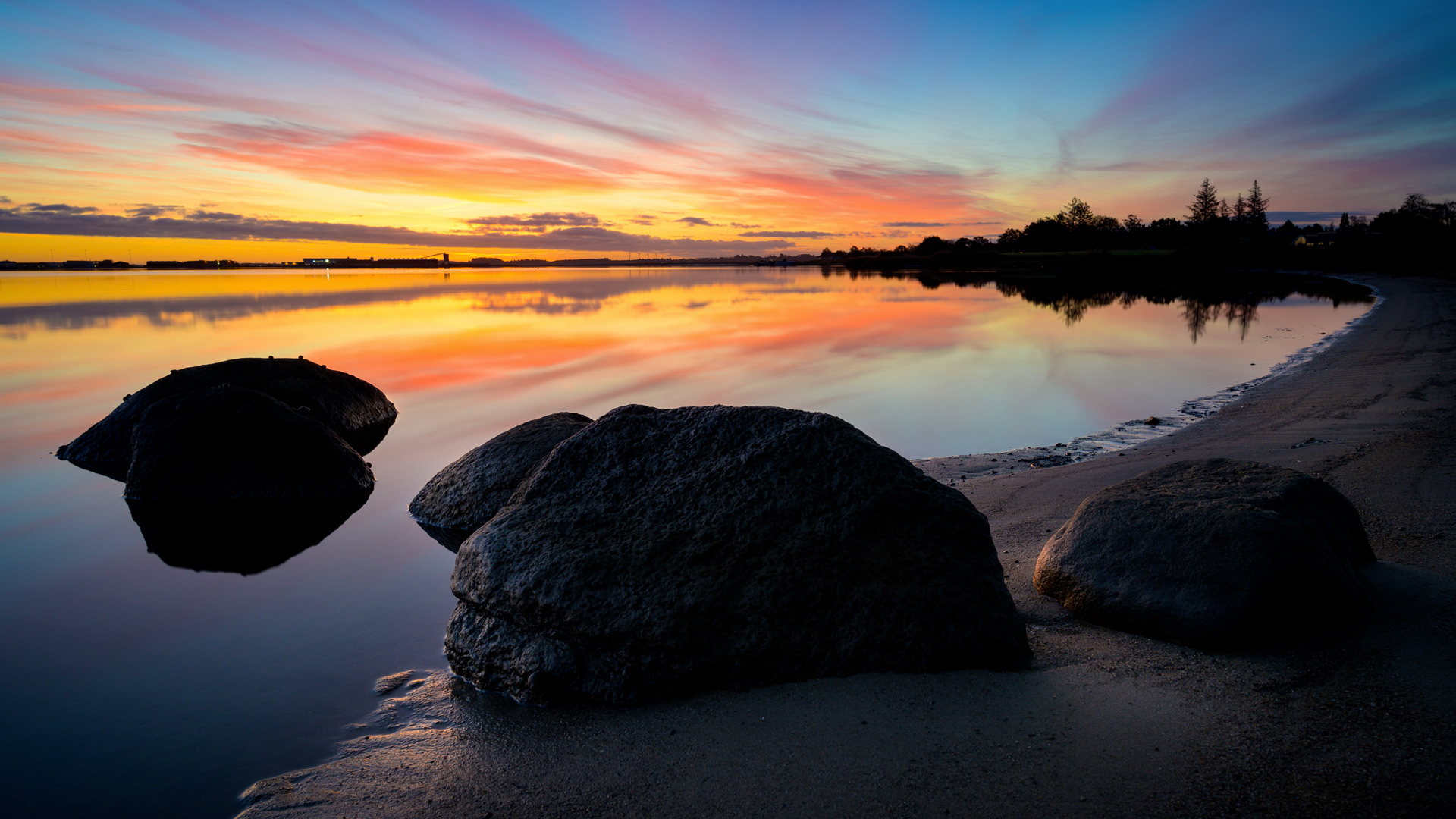 Solopgang ved Klosterbugten (Klosterfjorden) Nykøbing Mors