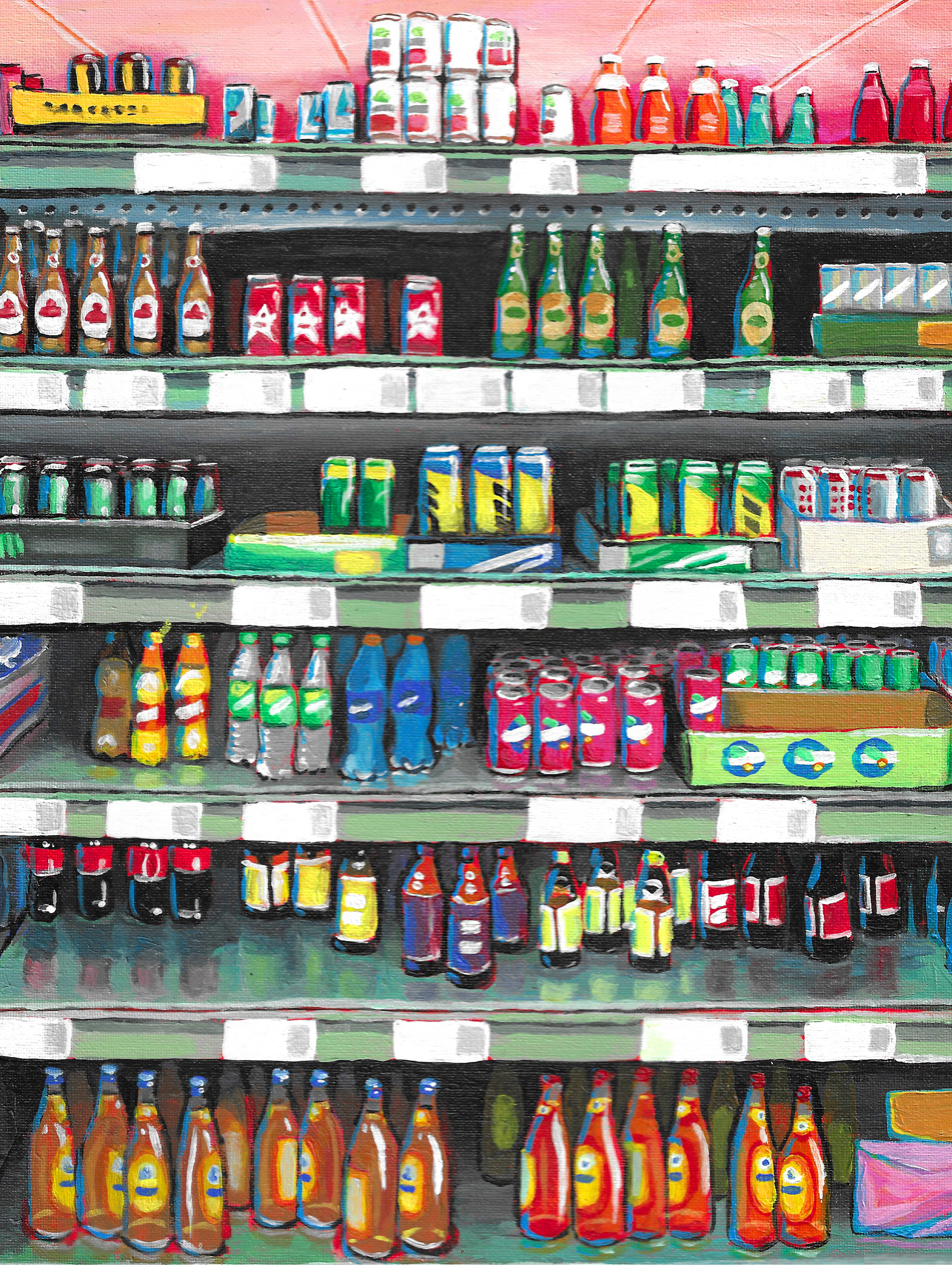 Getränkeregal Rewe, FEB 2021