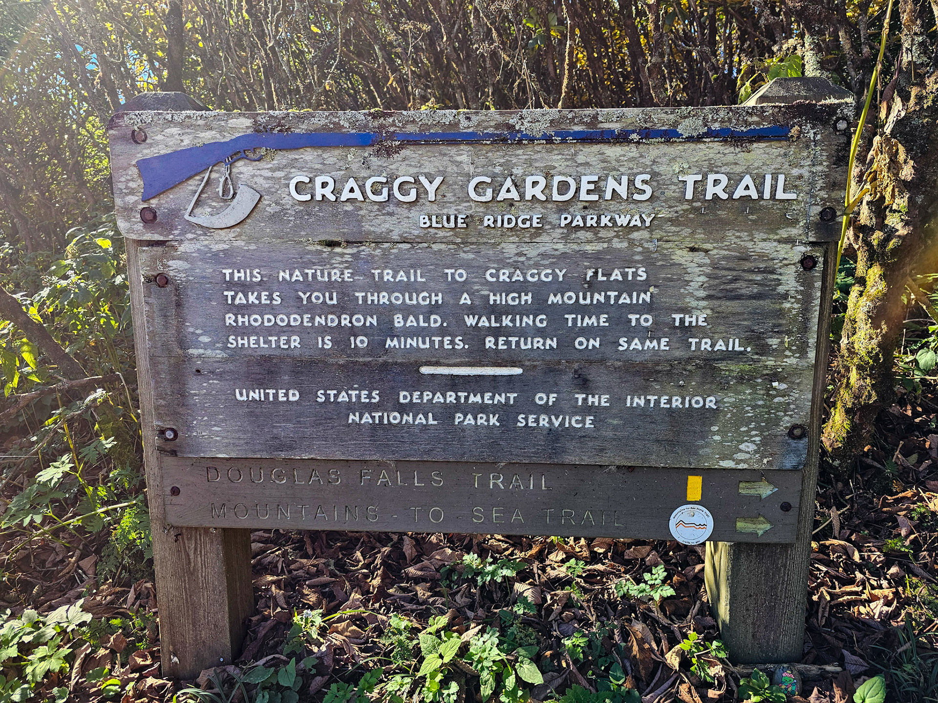 Craggy Gardens Trail Trailhead Sign
