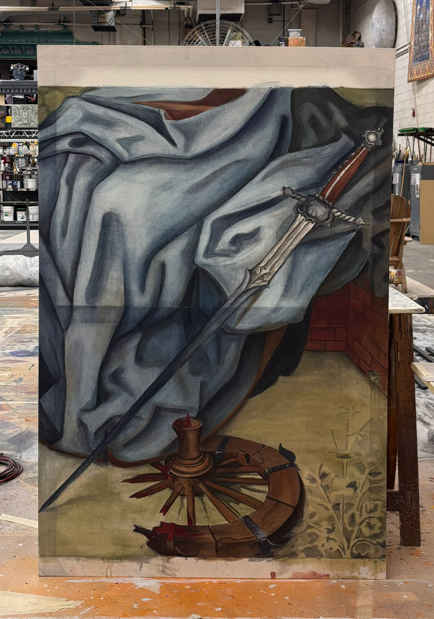 Bistre Technique - 6'-4' Muslin Canvas with Rosco OffBroadway Paints
