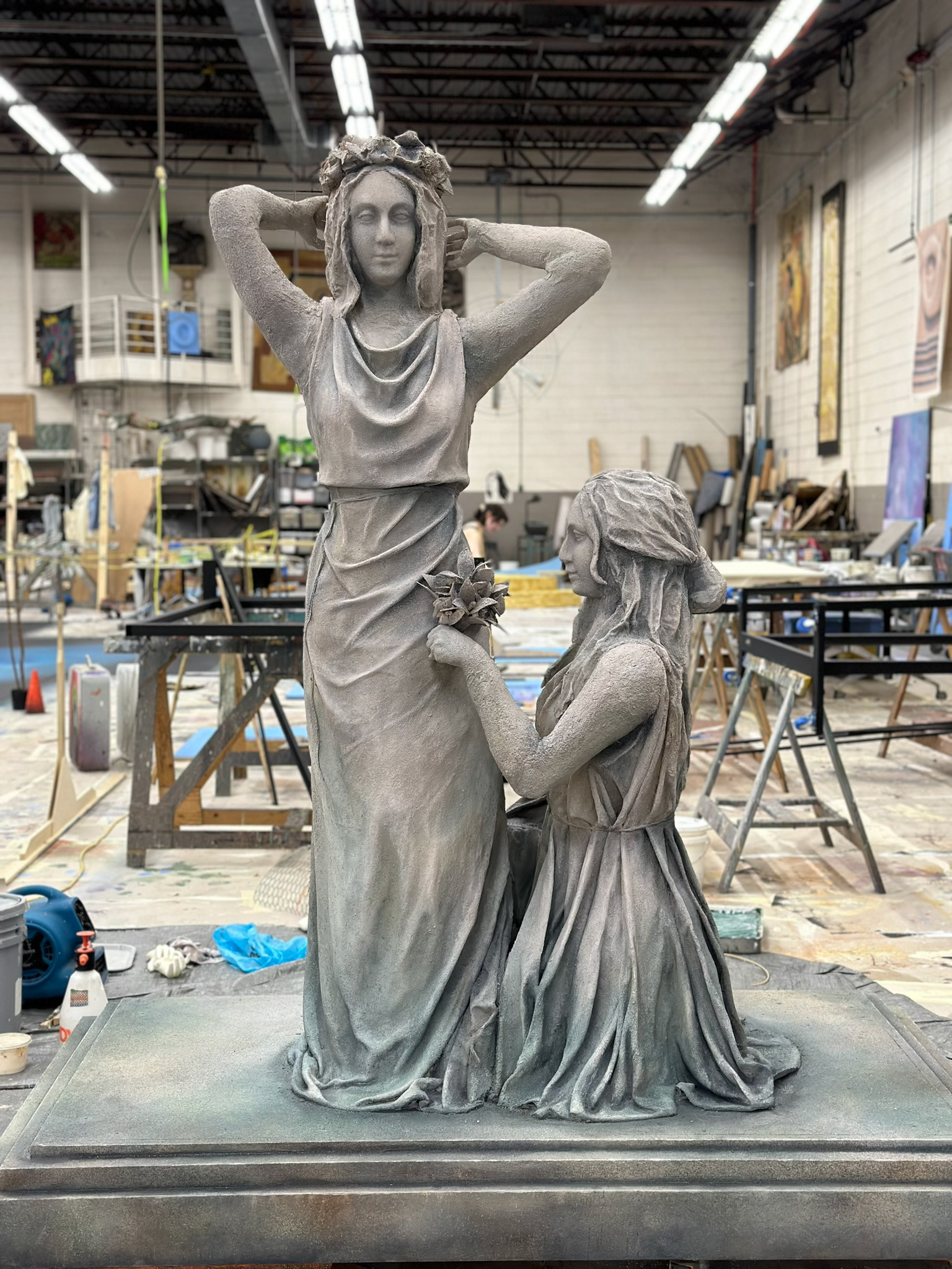 Props and Scenic Art Collab. Foam Carving, Casting. Joint Compound Texture, mixed with Glue and Paint. Distressed. 