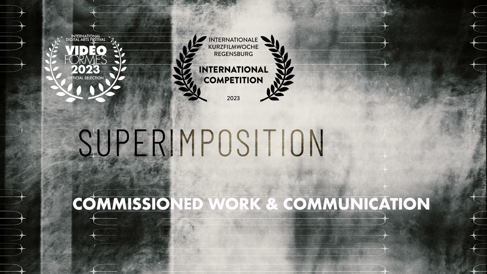 Still from "Superimposition" by Stefanie Sixt — experimental short film, selected for Videoformes International Competition 2023 and Kurzfilmwoche Regensburg. Category: Commissioned Work & Communication.
