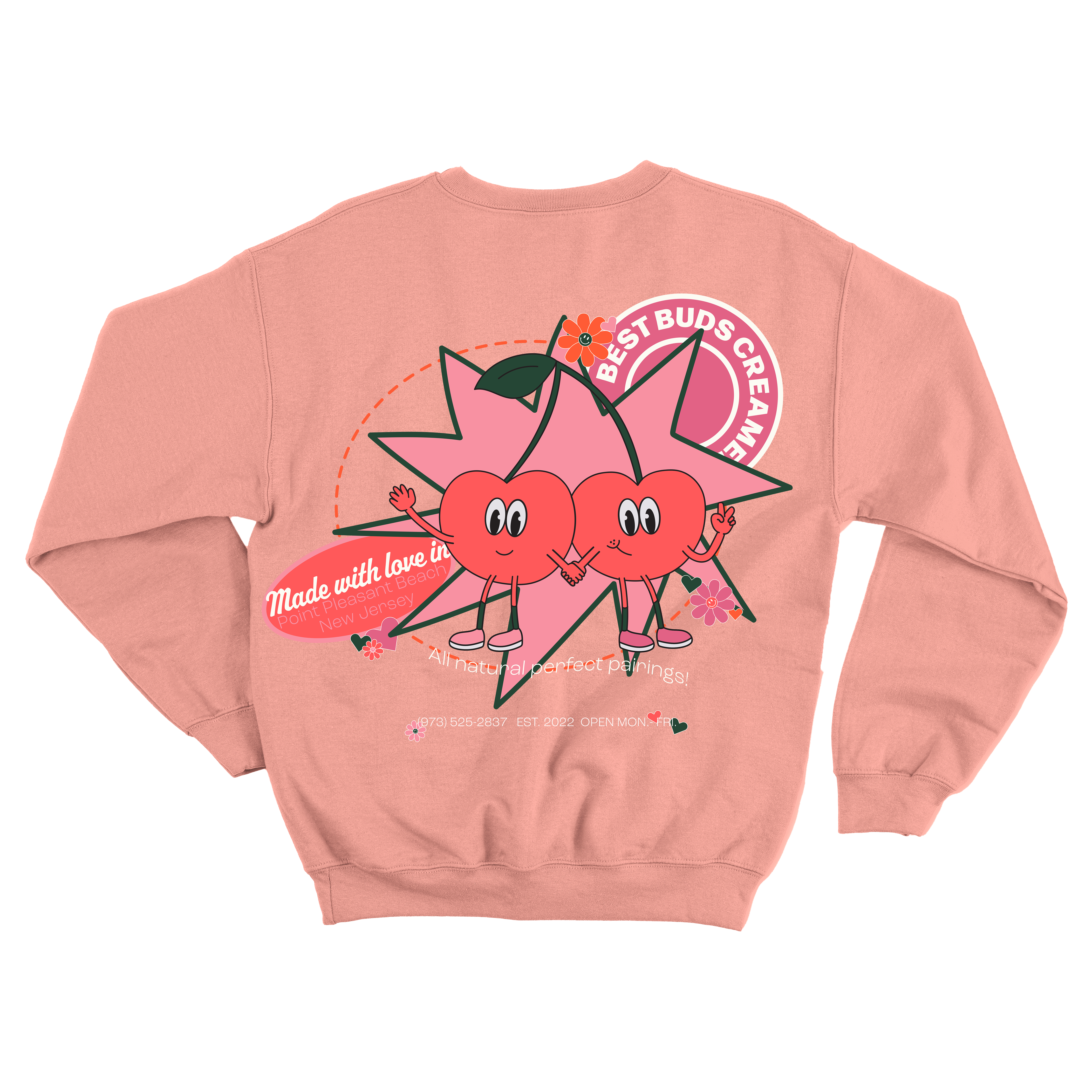 Vintage Best Buds Creamery Crewneck in Orange (Back)