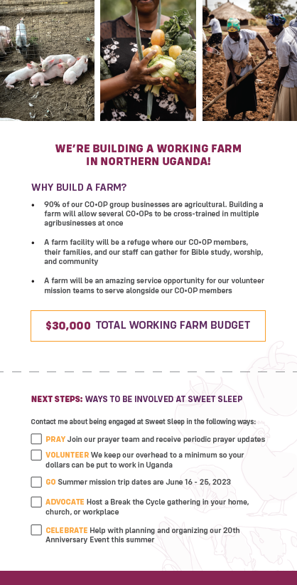 Fundraising event response card