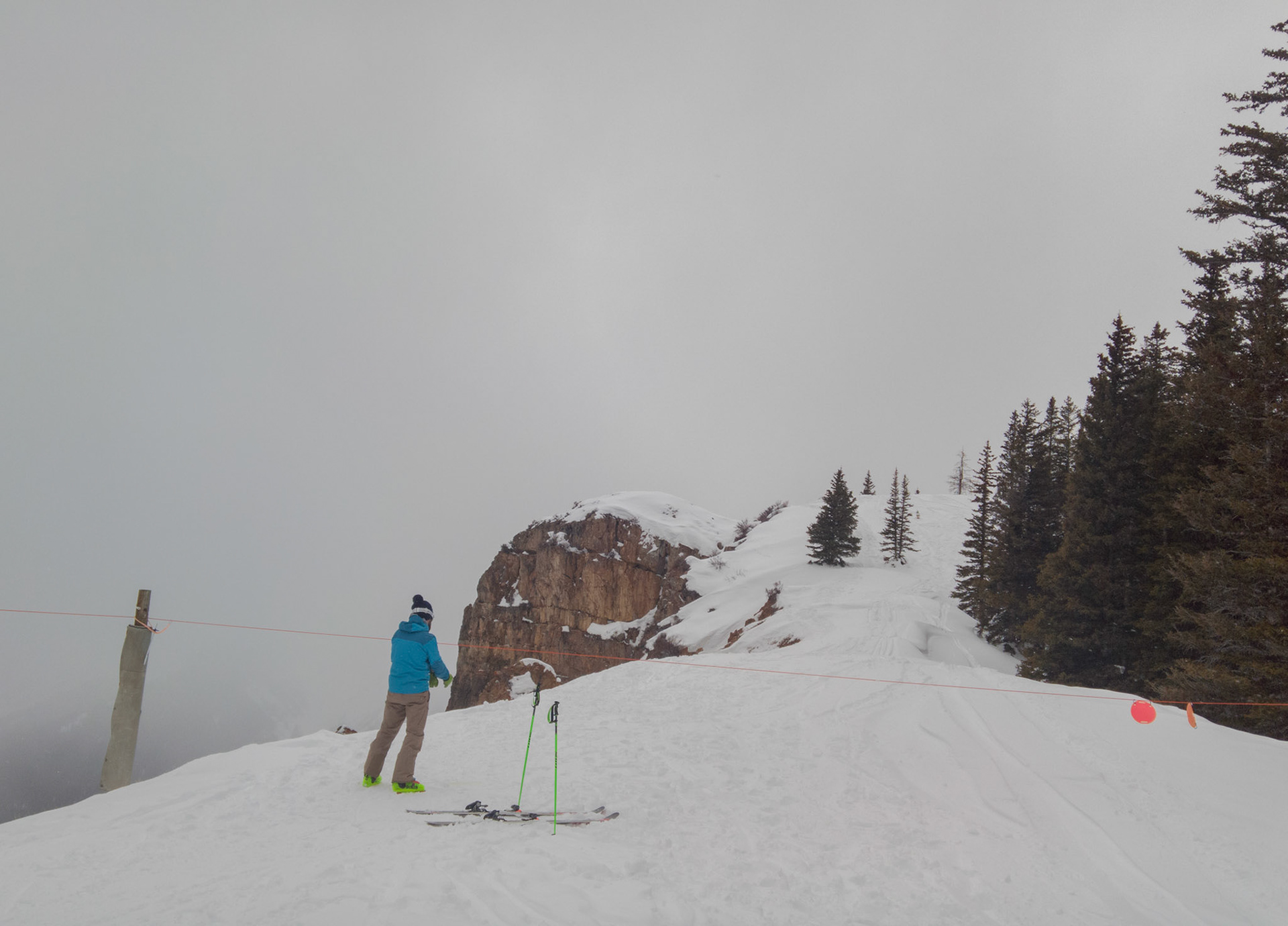 Hiking to ski backcountry at Snowmass