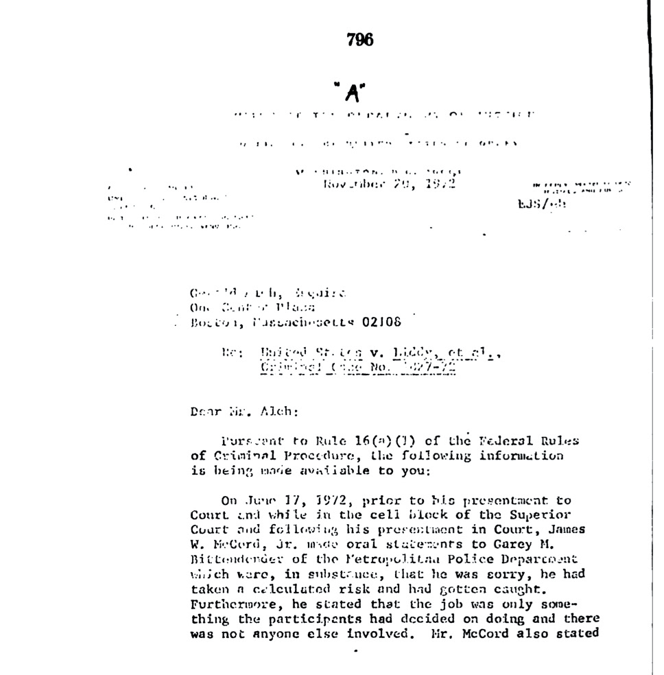 Silbert letter to Alch, 20 November 1972